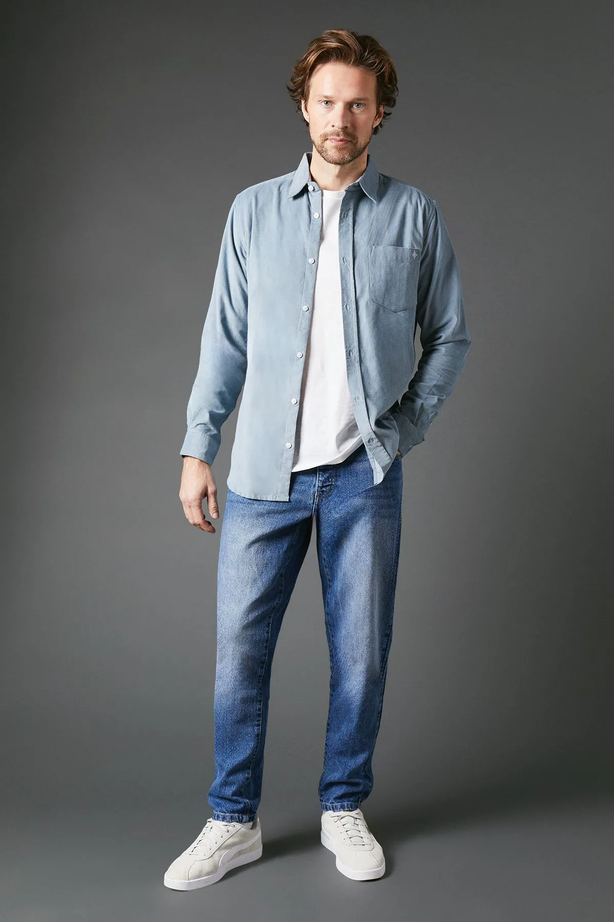 Mid Wash Slim Fit Jeans