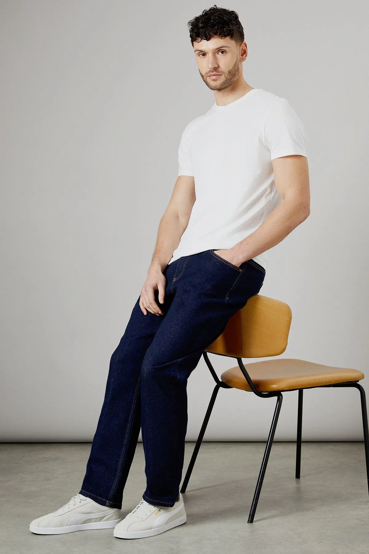 Rinse Wash Premium Stretch Straight Fit Jeans