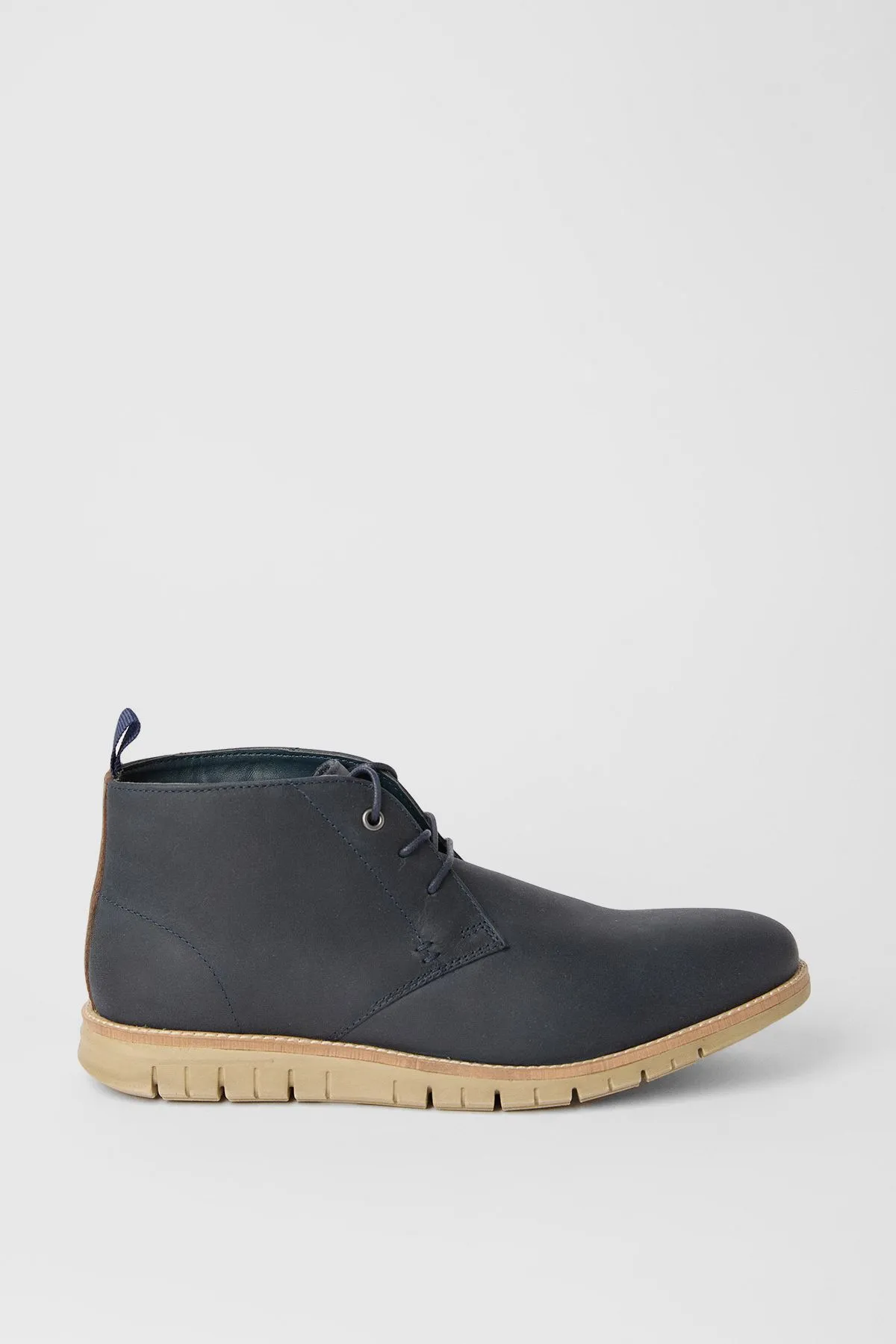 Navy Leather Flex Shoes