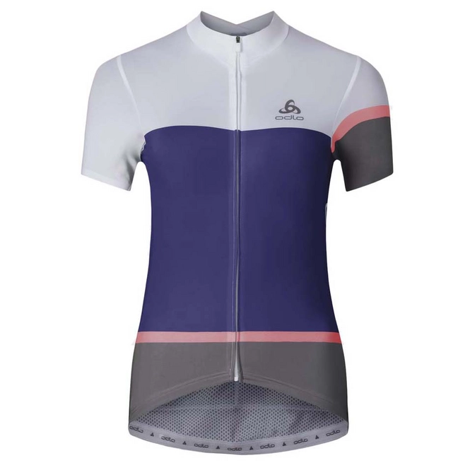 Cycling Jersey Odlo Womens Stand-Up Collar S/S Full Zip Kamikaze