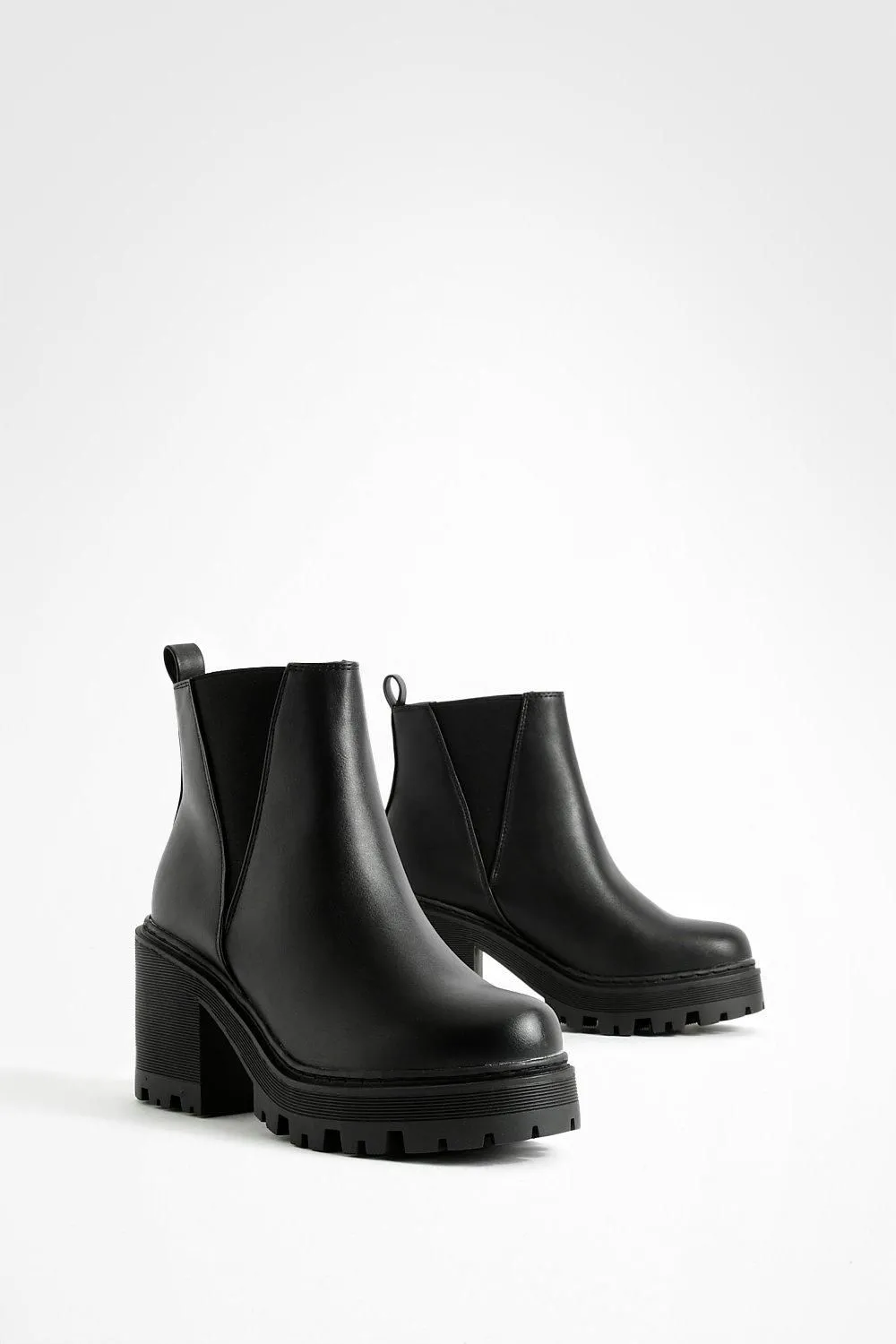 Wide Fit Chunky Block Heel Chelsea Boots