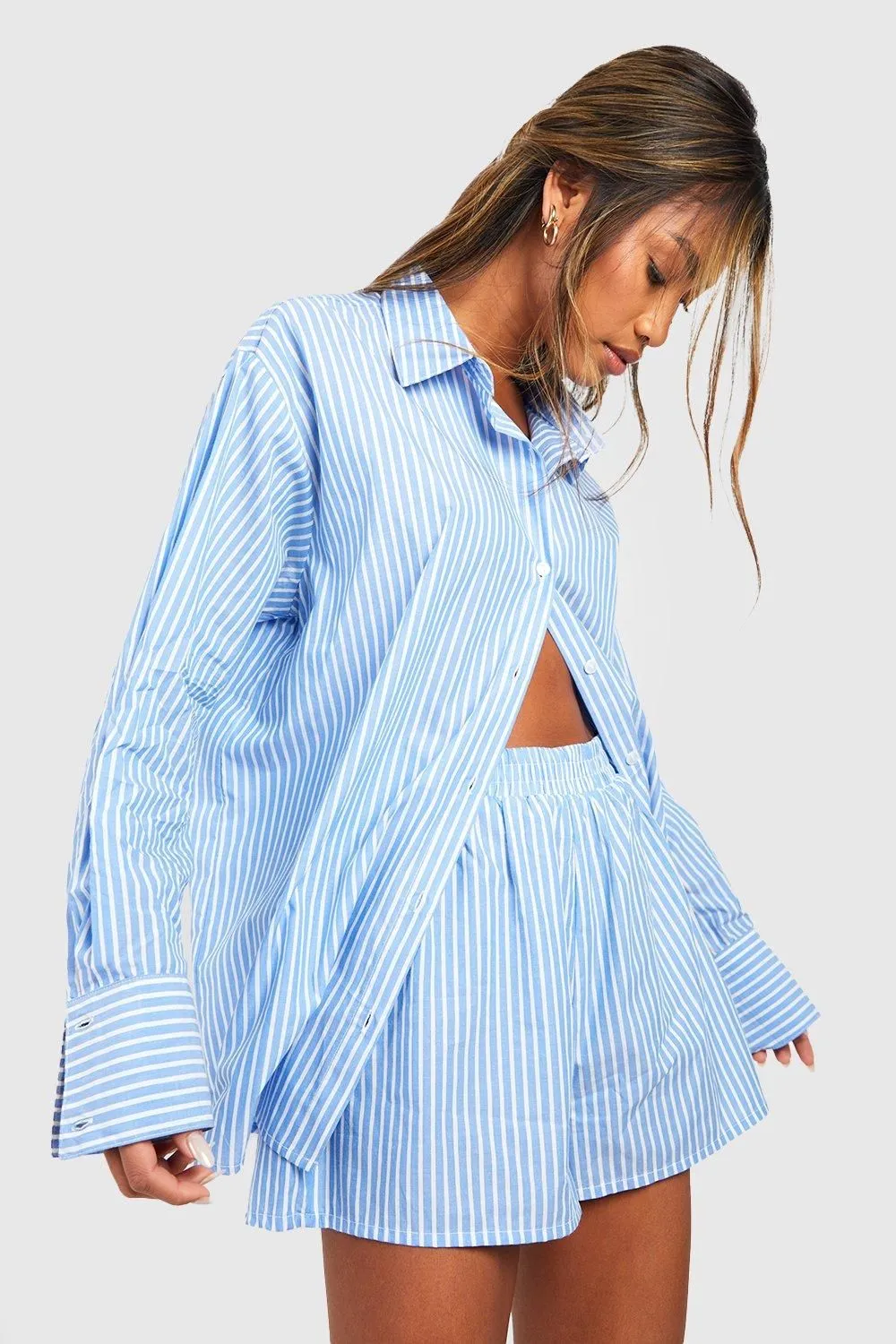 Cotton Pinstripe Pyjama Short