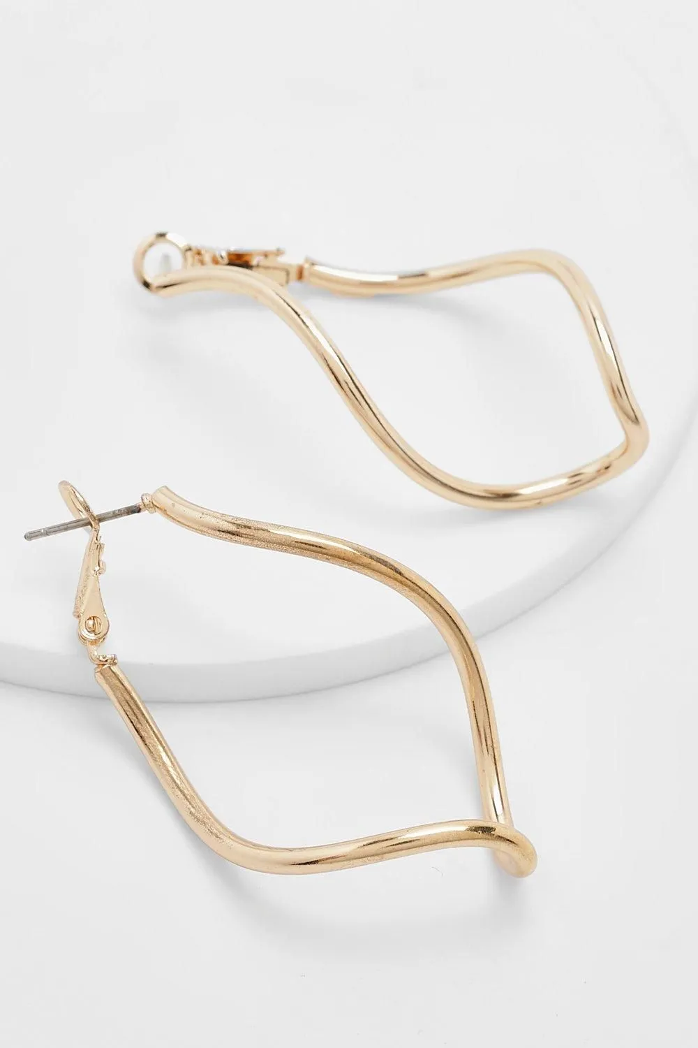 Wavy Shaped Earring Hoop Earrings