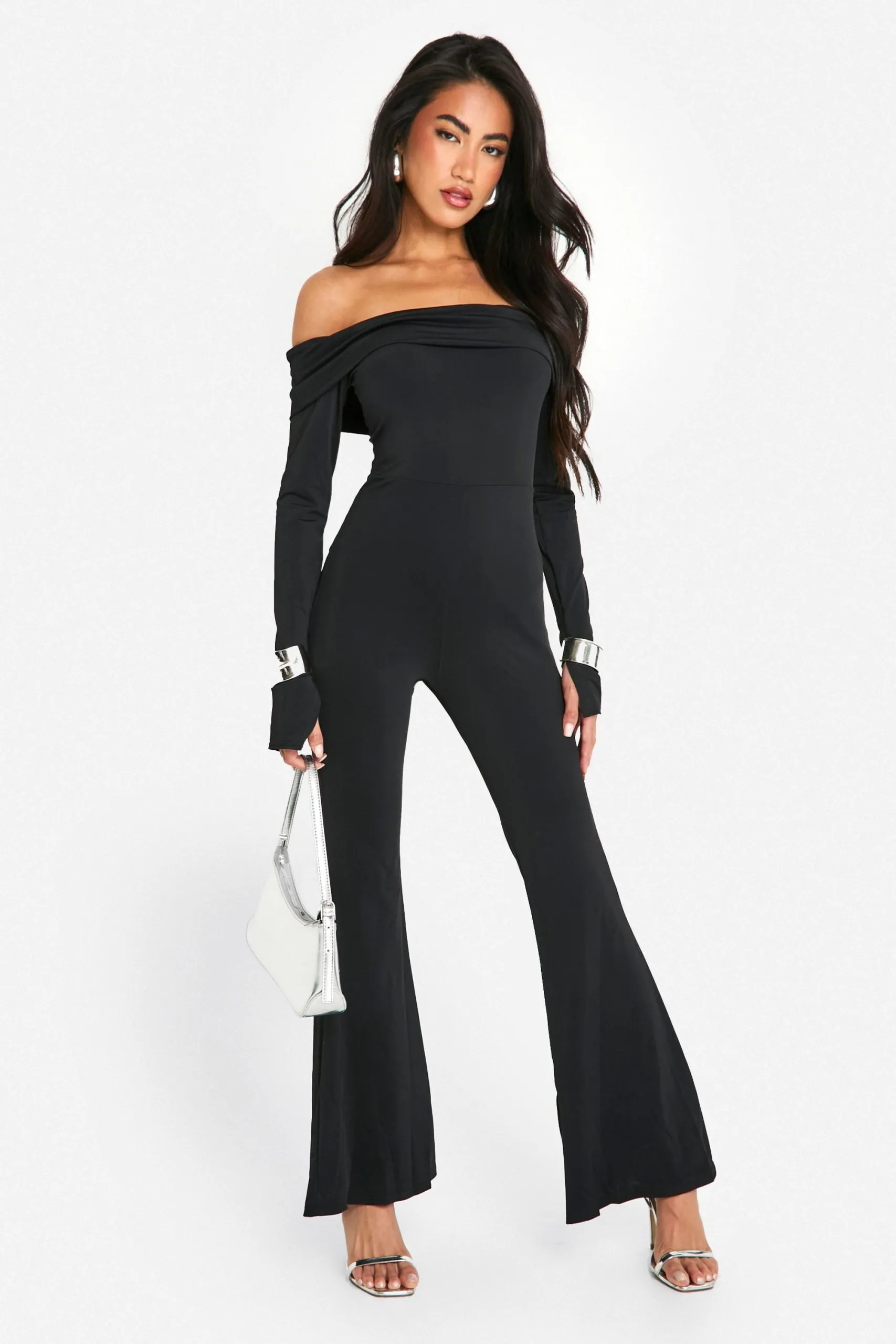 Premium Matte Slinky Bardot Jumpsuit