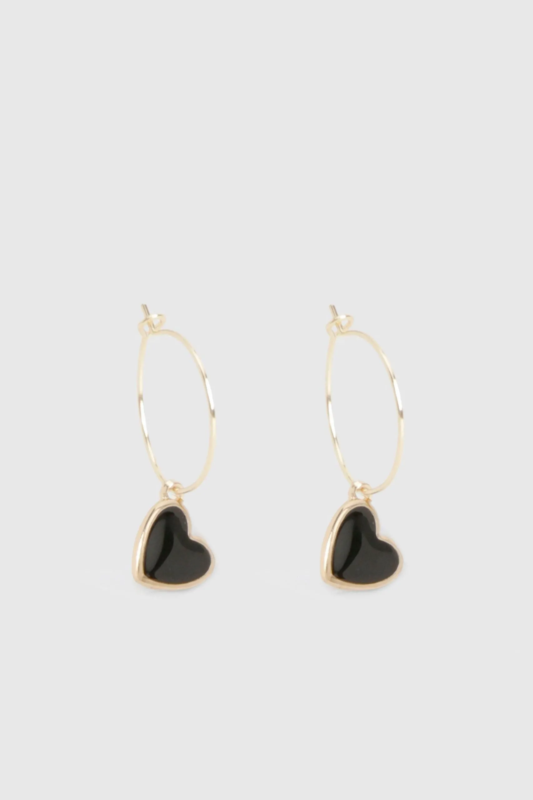 Black Heart Drop Earrings