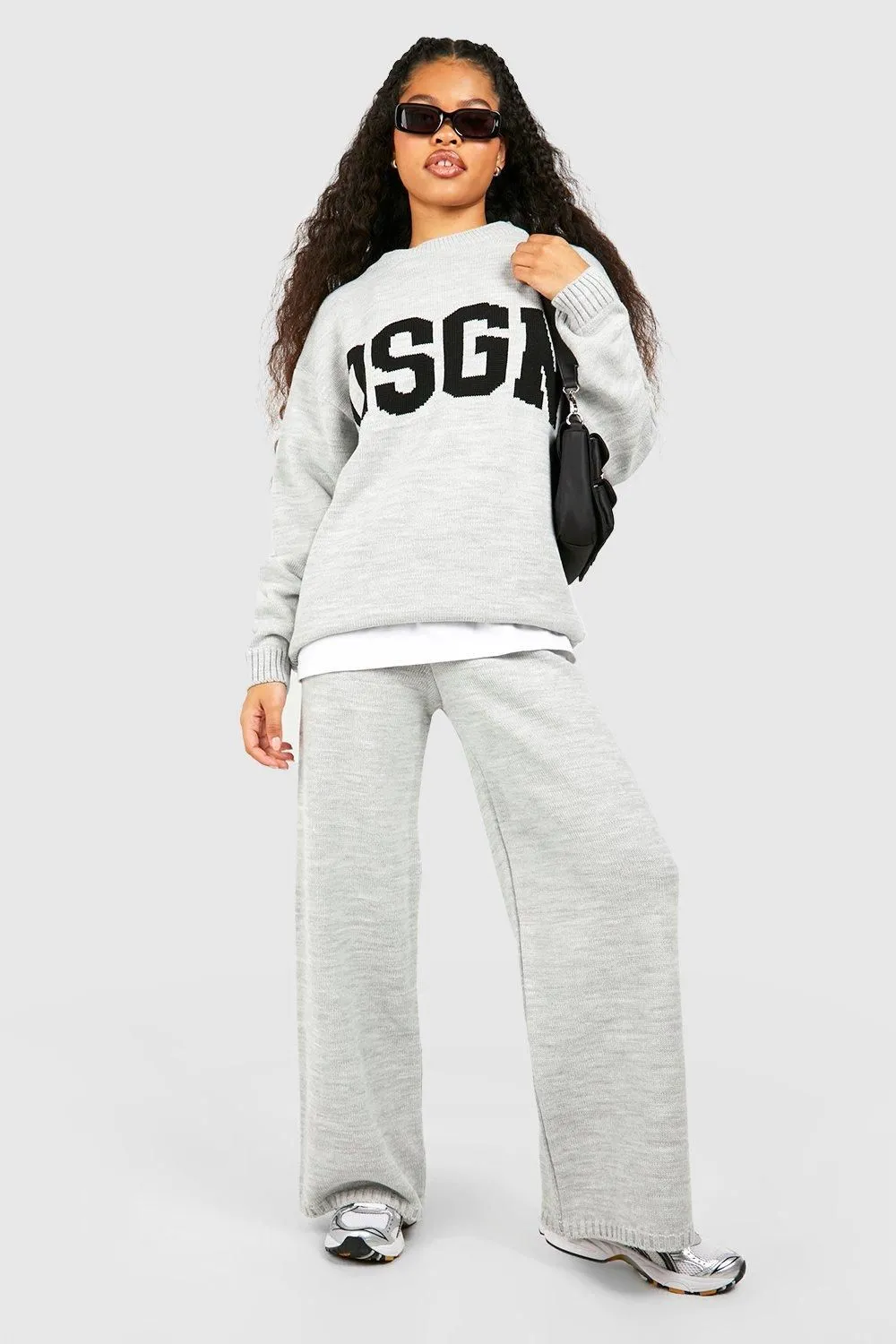 Petite Knitted Wide Leg Trouser