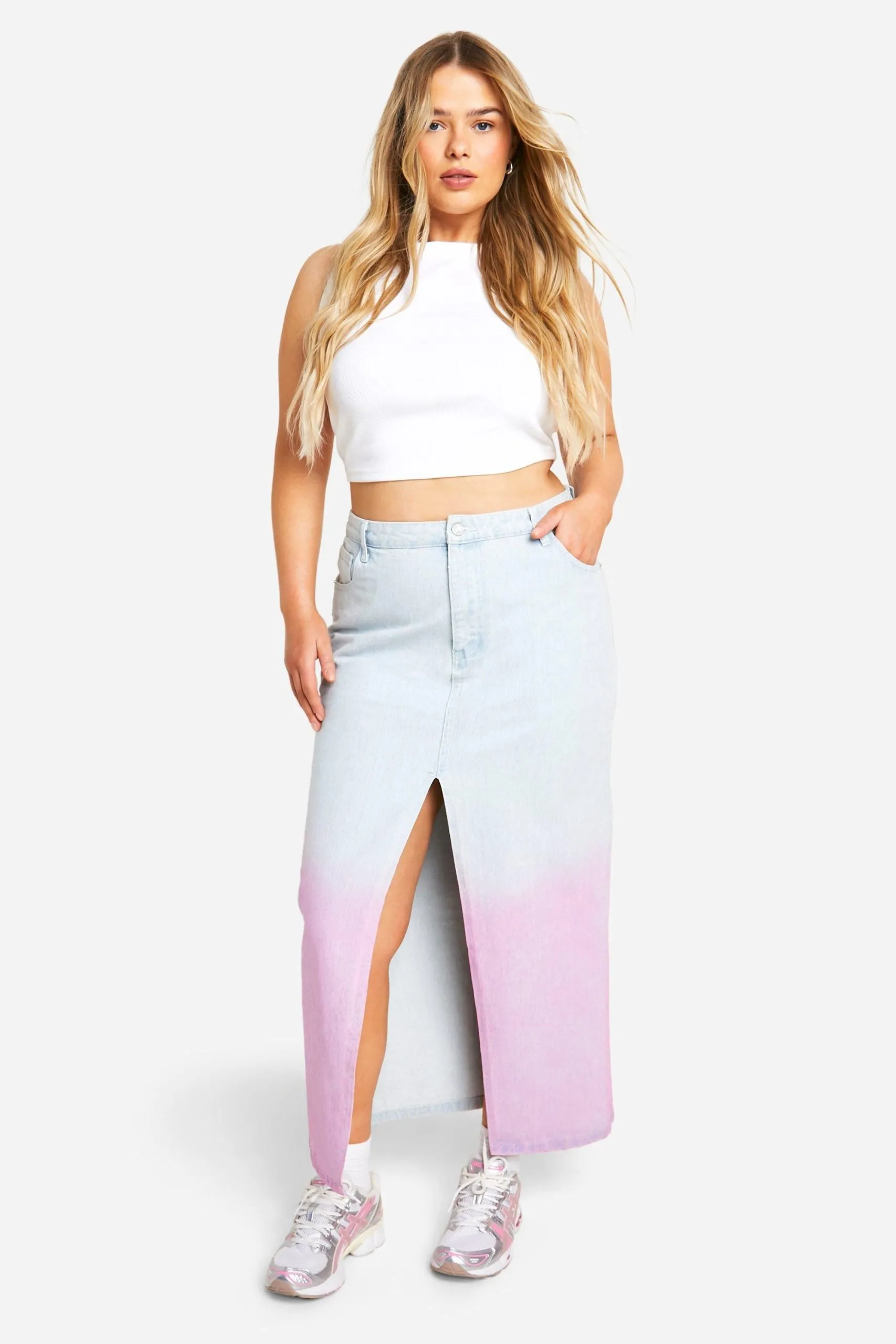 Plus Ombre Maxi Skirt