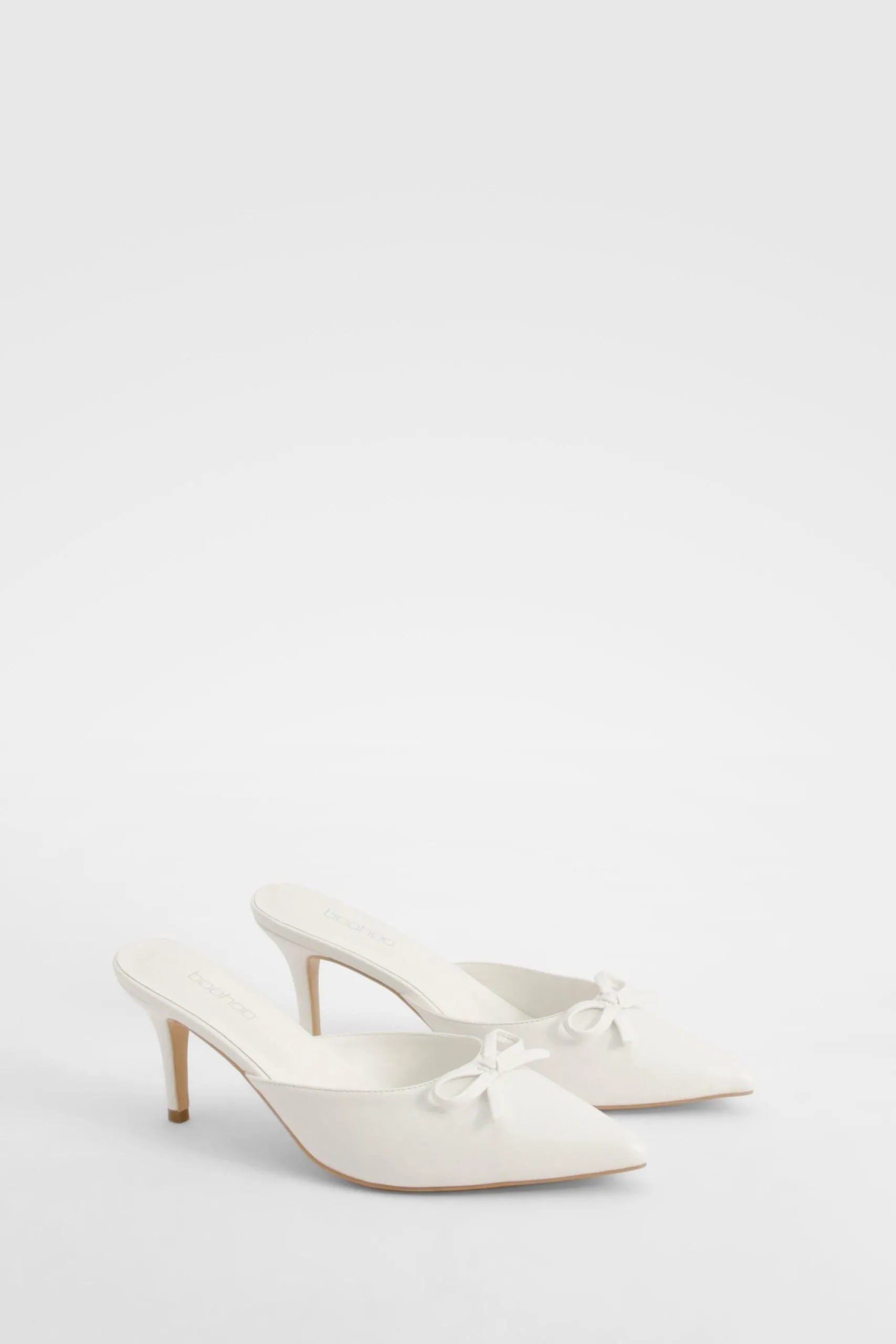 Wide Fit Bow Detail Backless Court Shoes
