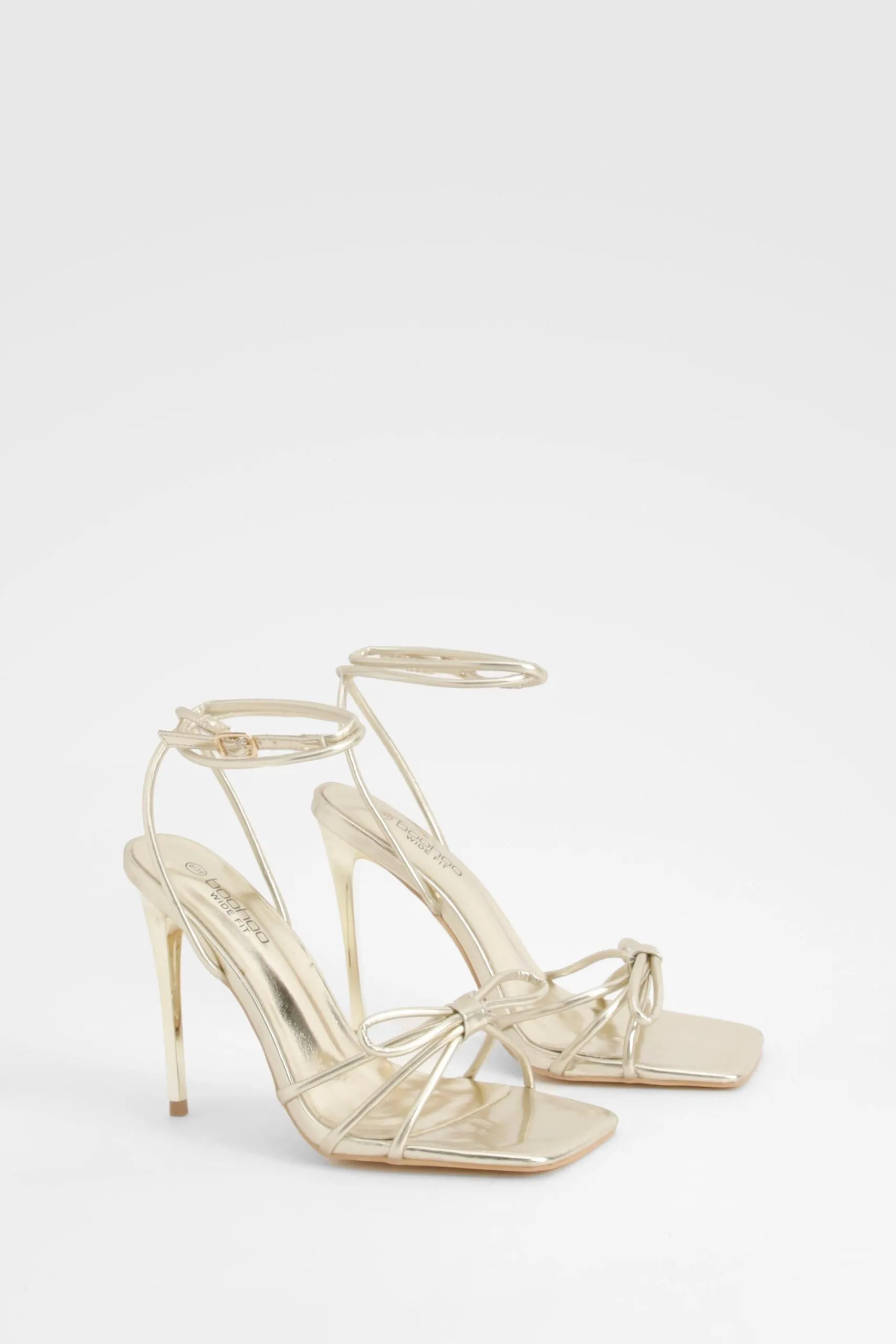 Wide Fit Bow Detail Barely There Heels