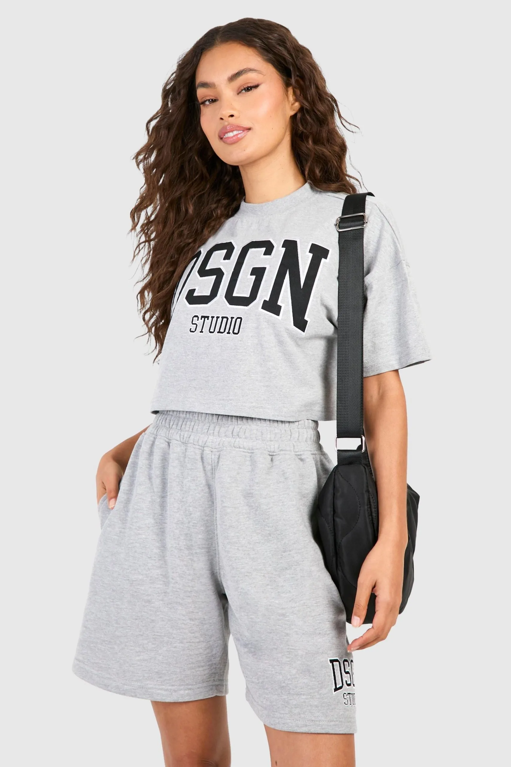 DSGN Studio Applique Crop T-shirt And Short Set