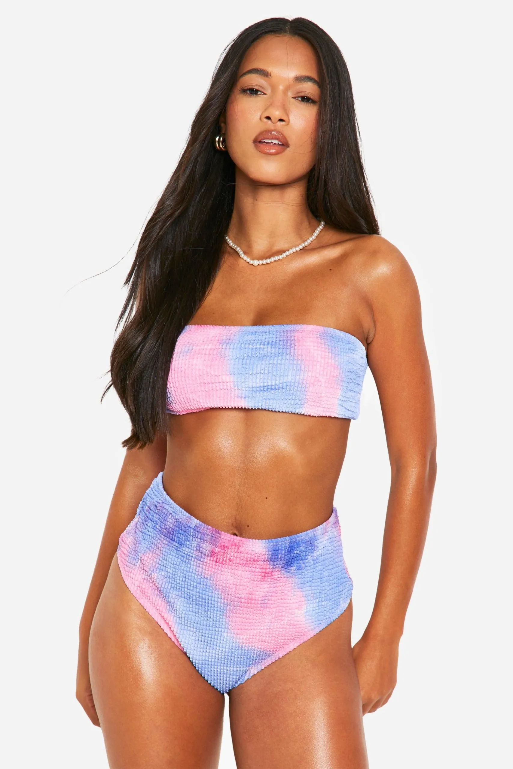 Tie Dye Crinkle High Waisted Bikini Brief