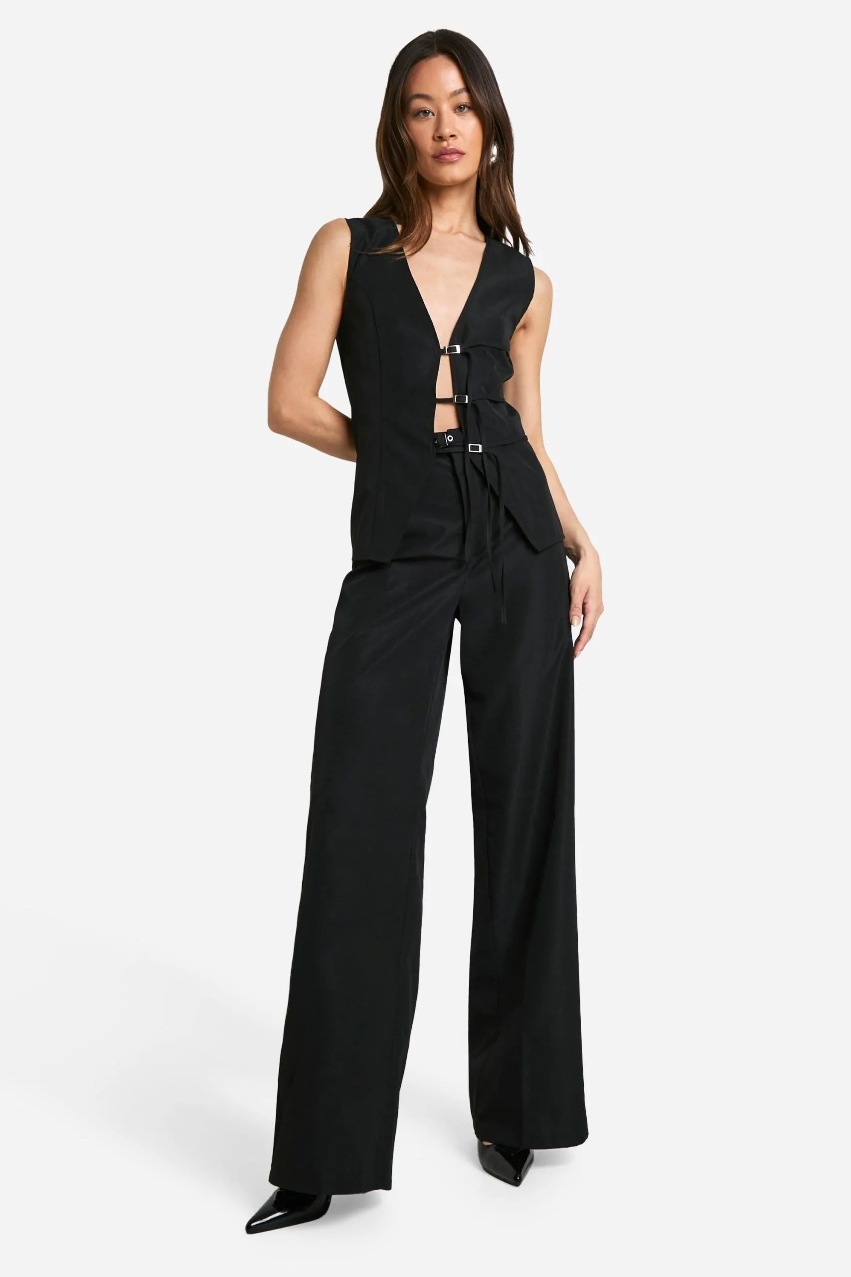 Tall Belted Wide Leg Trousers