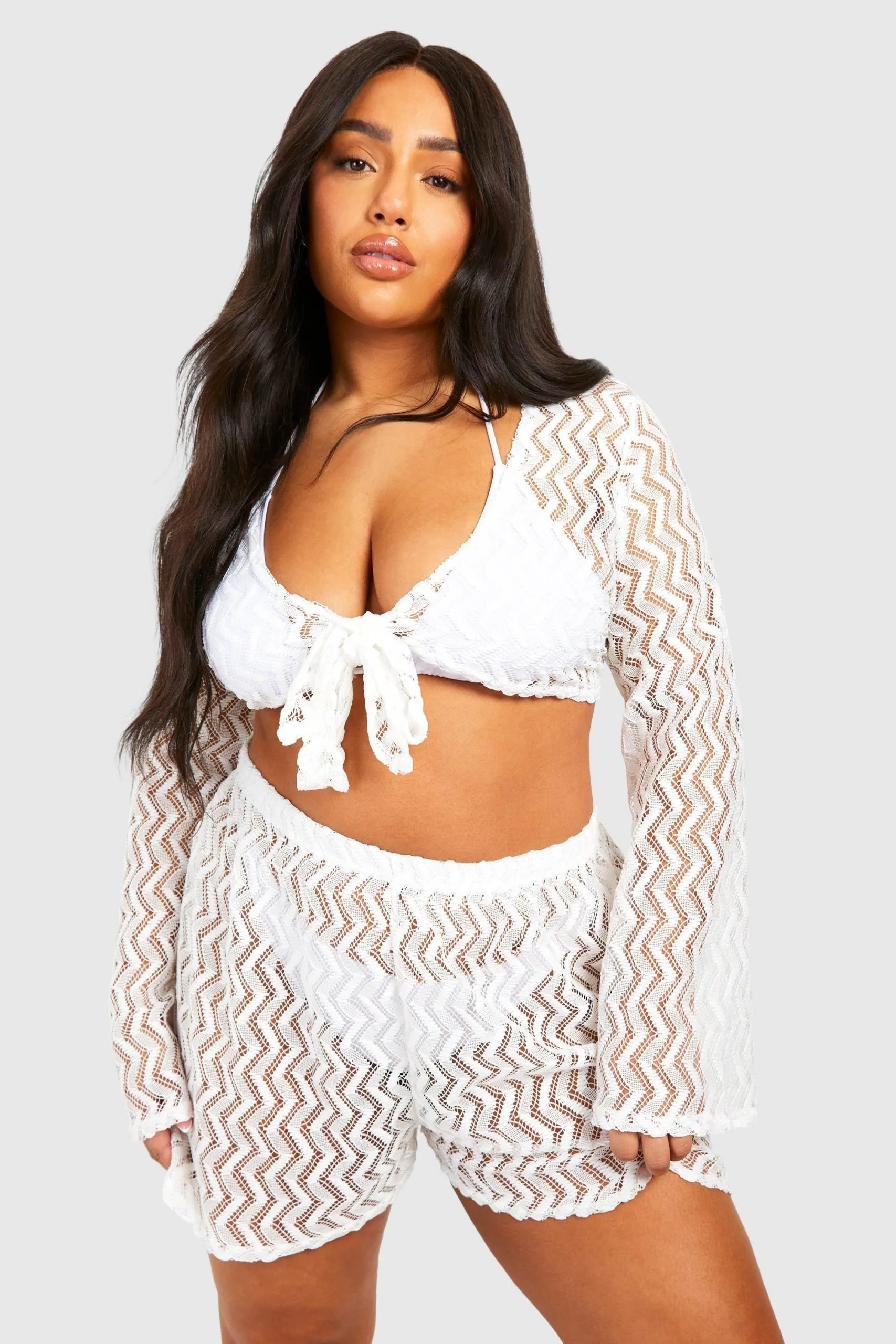 Plus Jersey Knitted Beach Co Ord