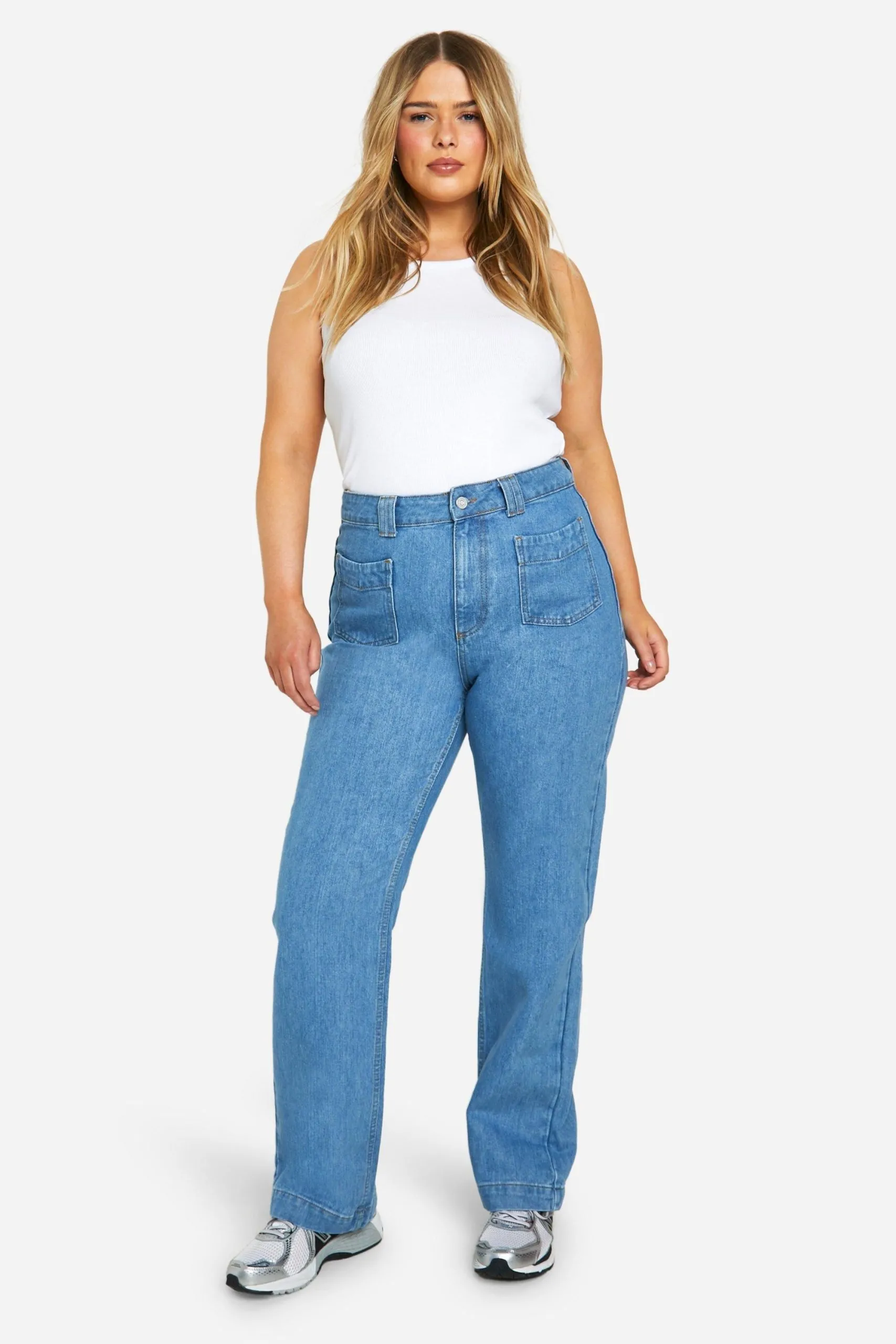 Plus Straight Leg Jean With Front Pockets