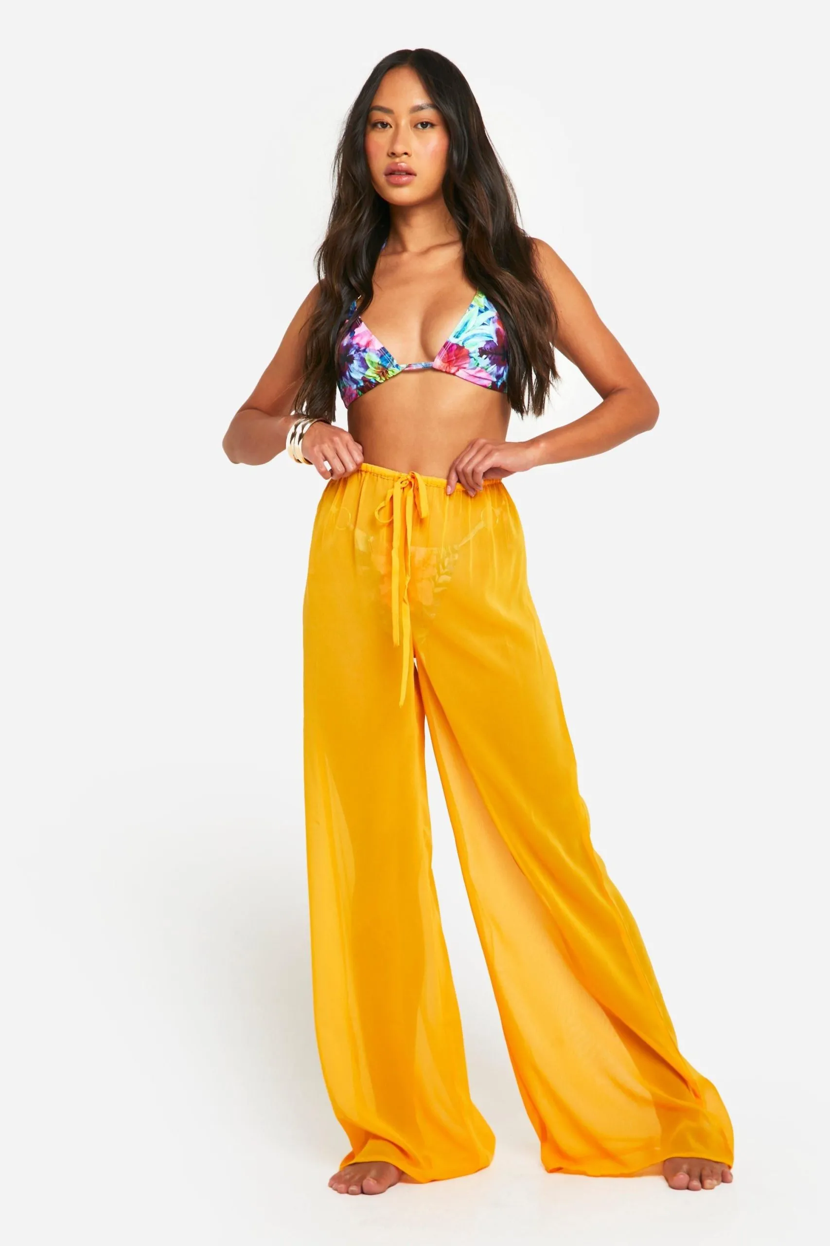 Drawstring Tie Beach Trousers