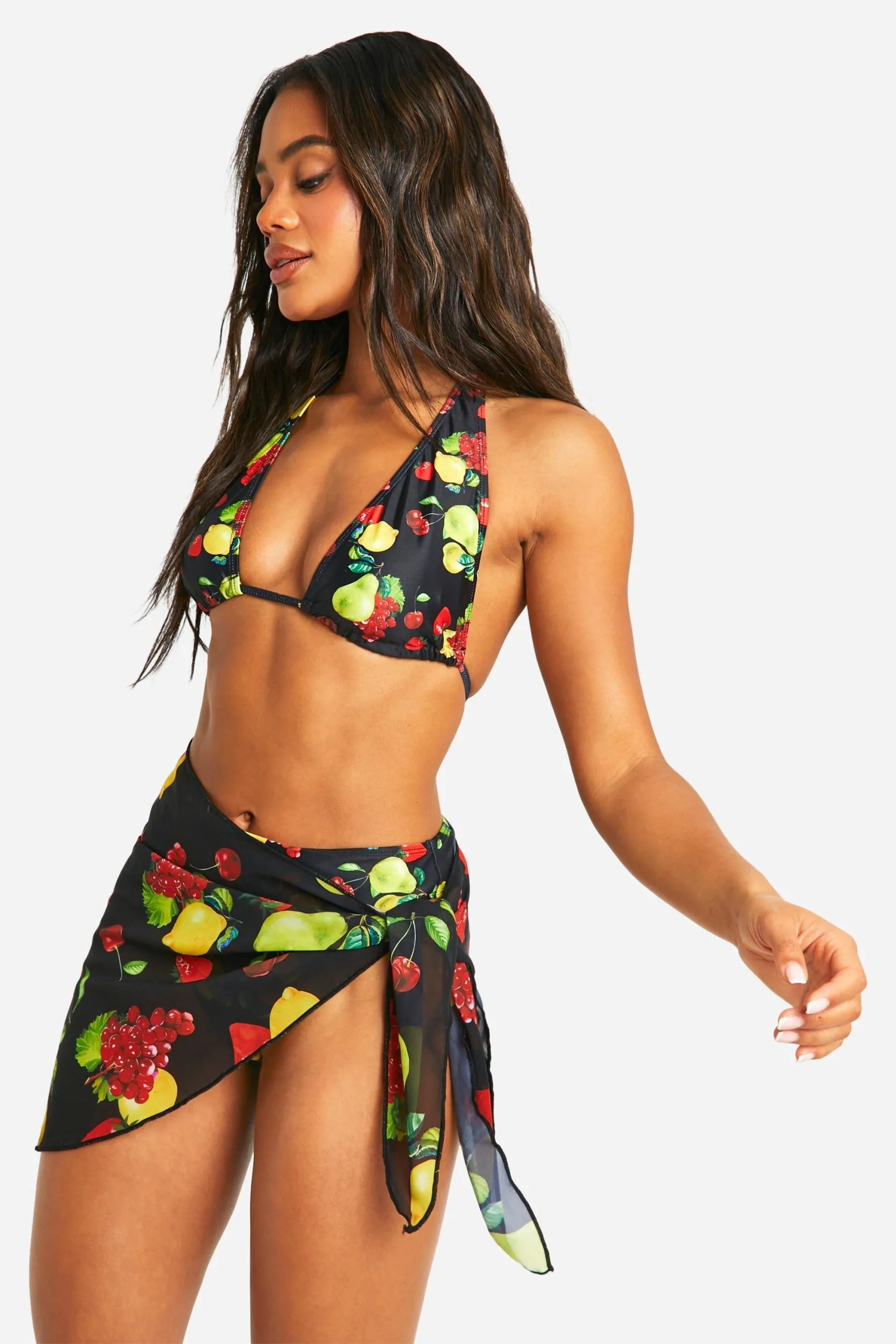 Fruit Print Tie Beach Sarong