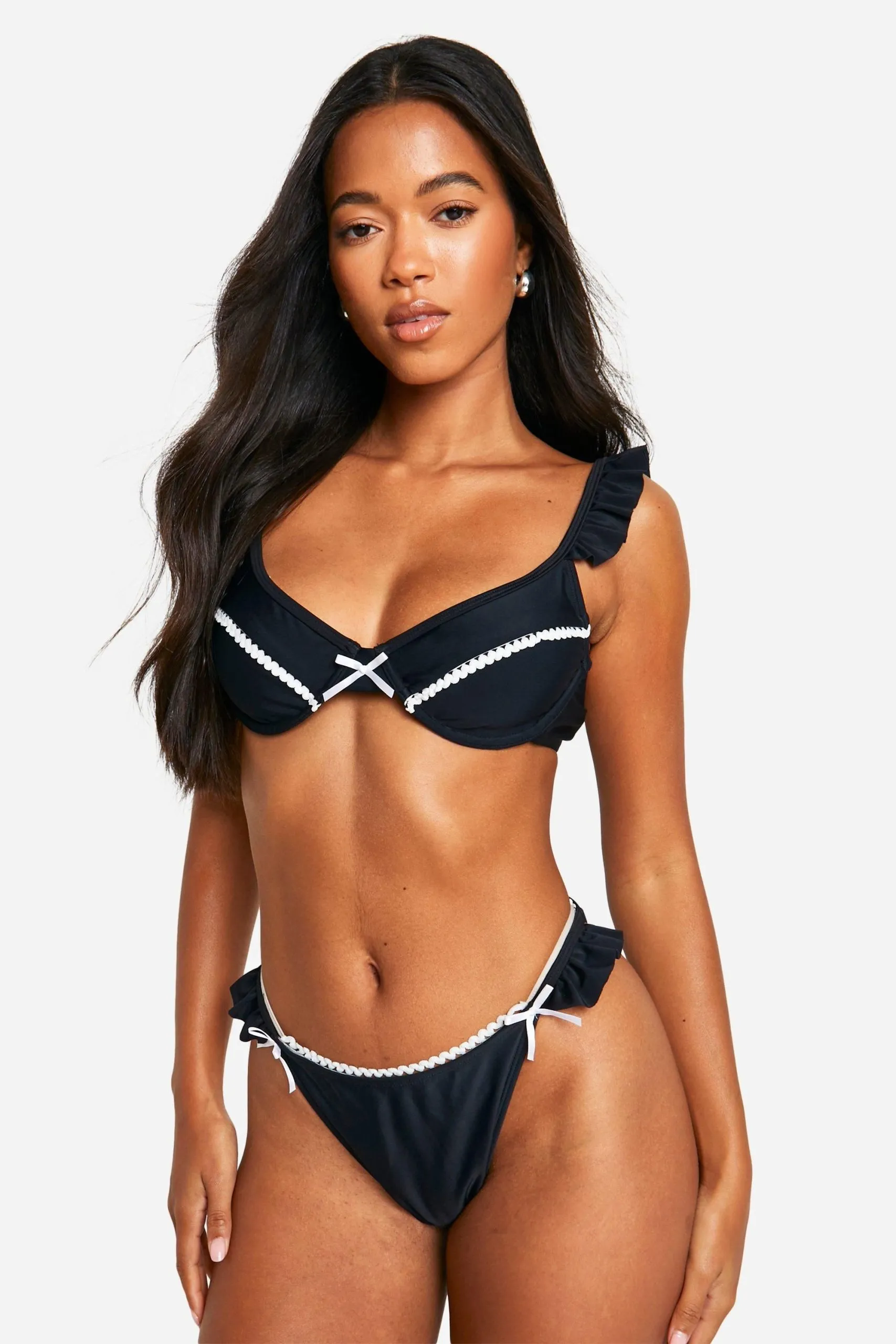 Bow Lace Detail Underwired Bikini Top