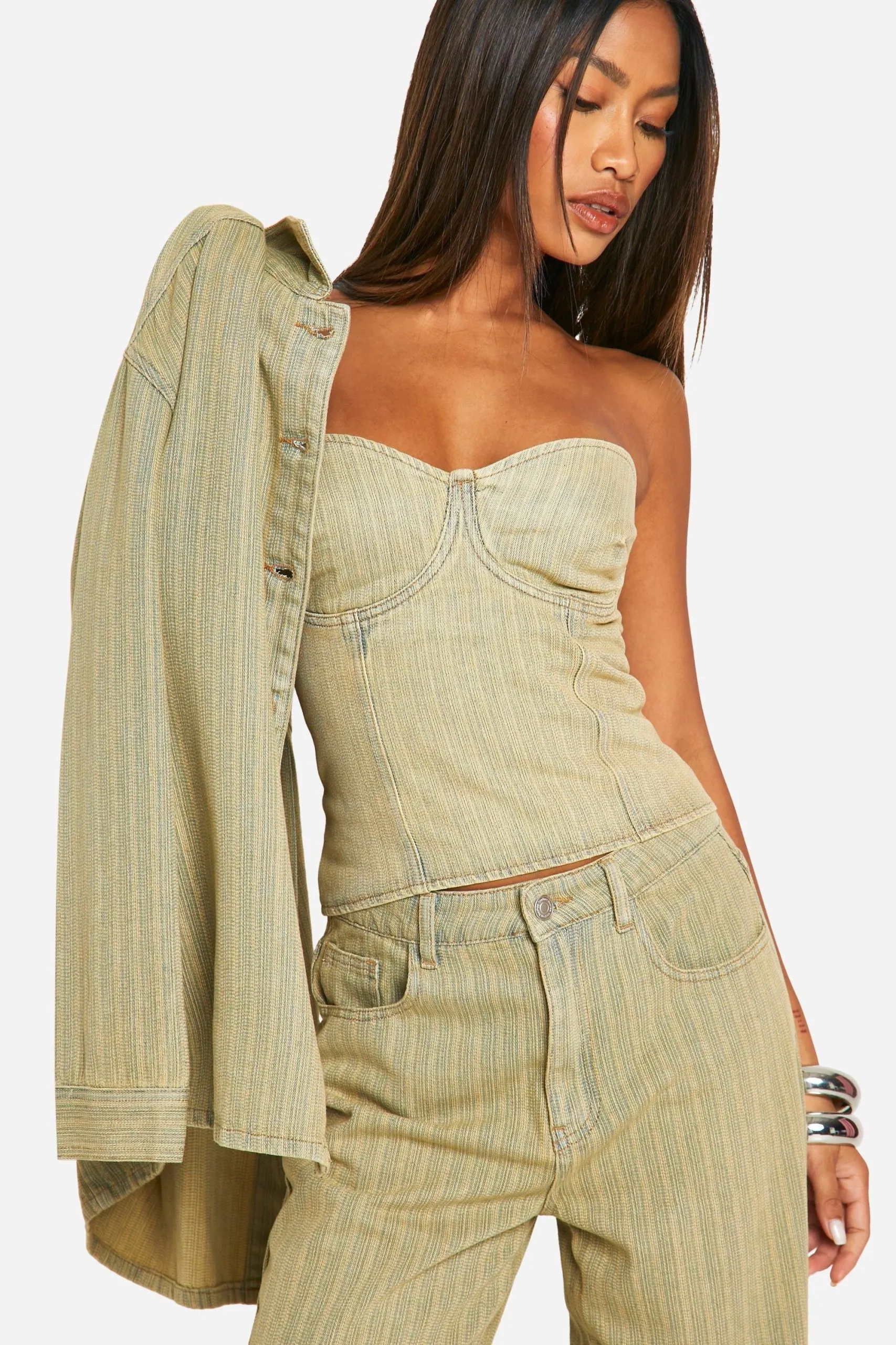 Tinted Wash Denim Corset