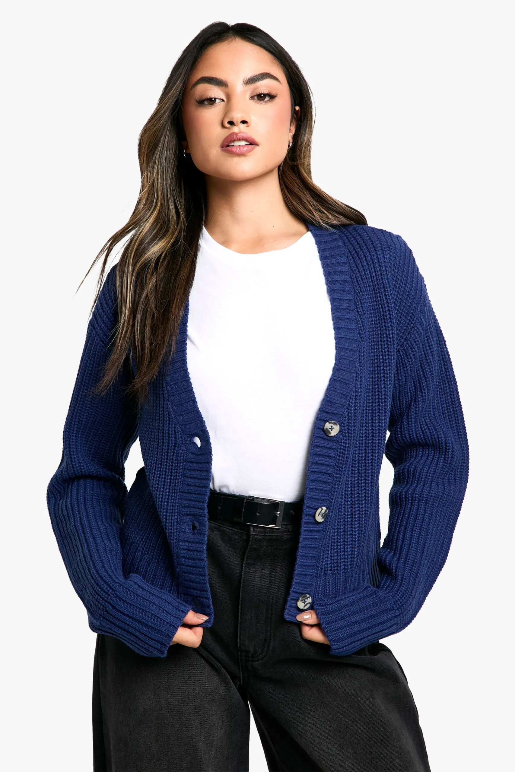 Basic Button Through Crop Cardigan
