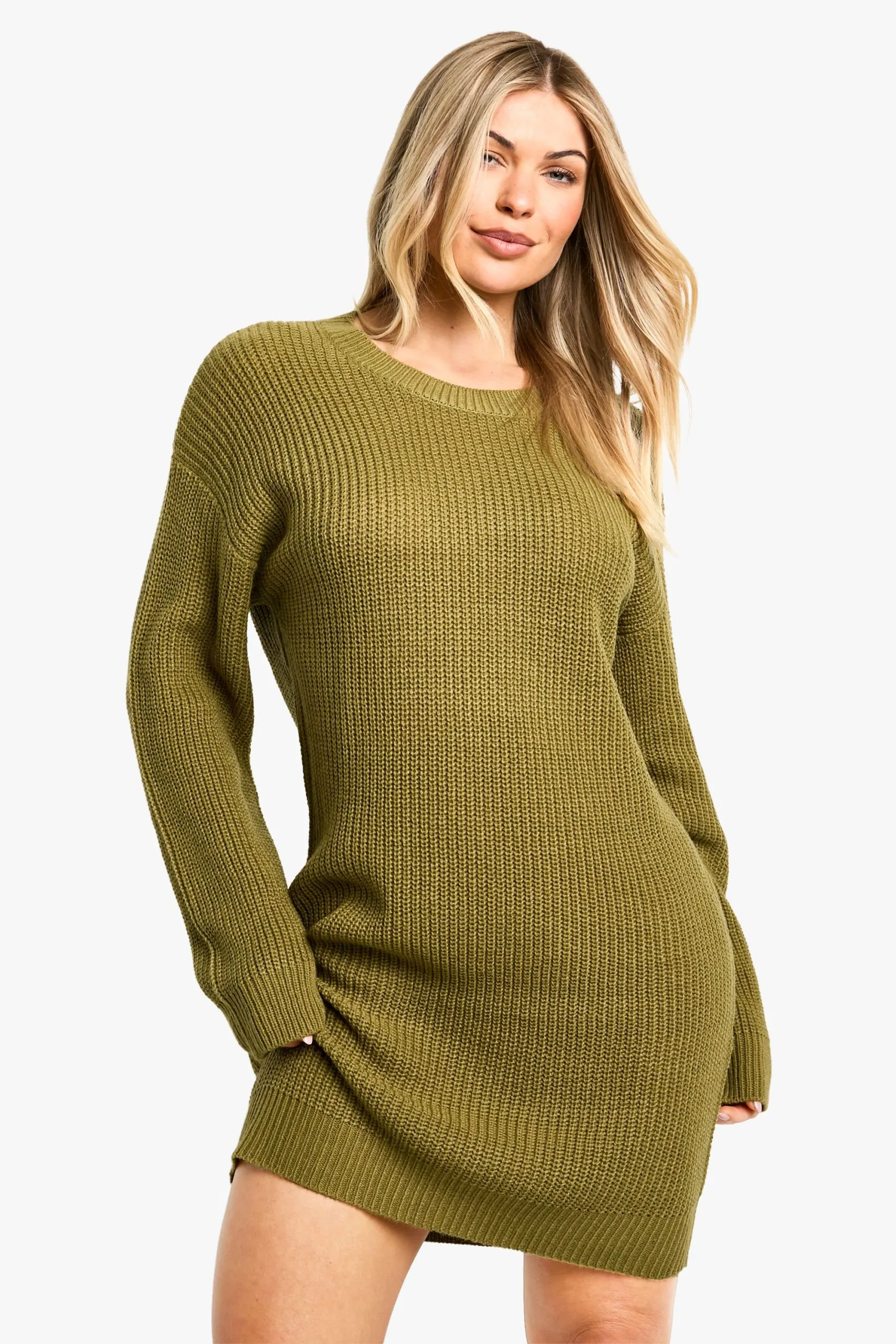 Basic Crew Neck Jumper Dress