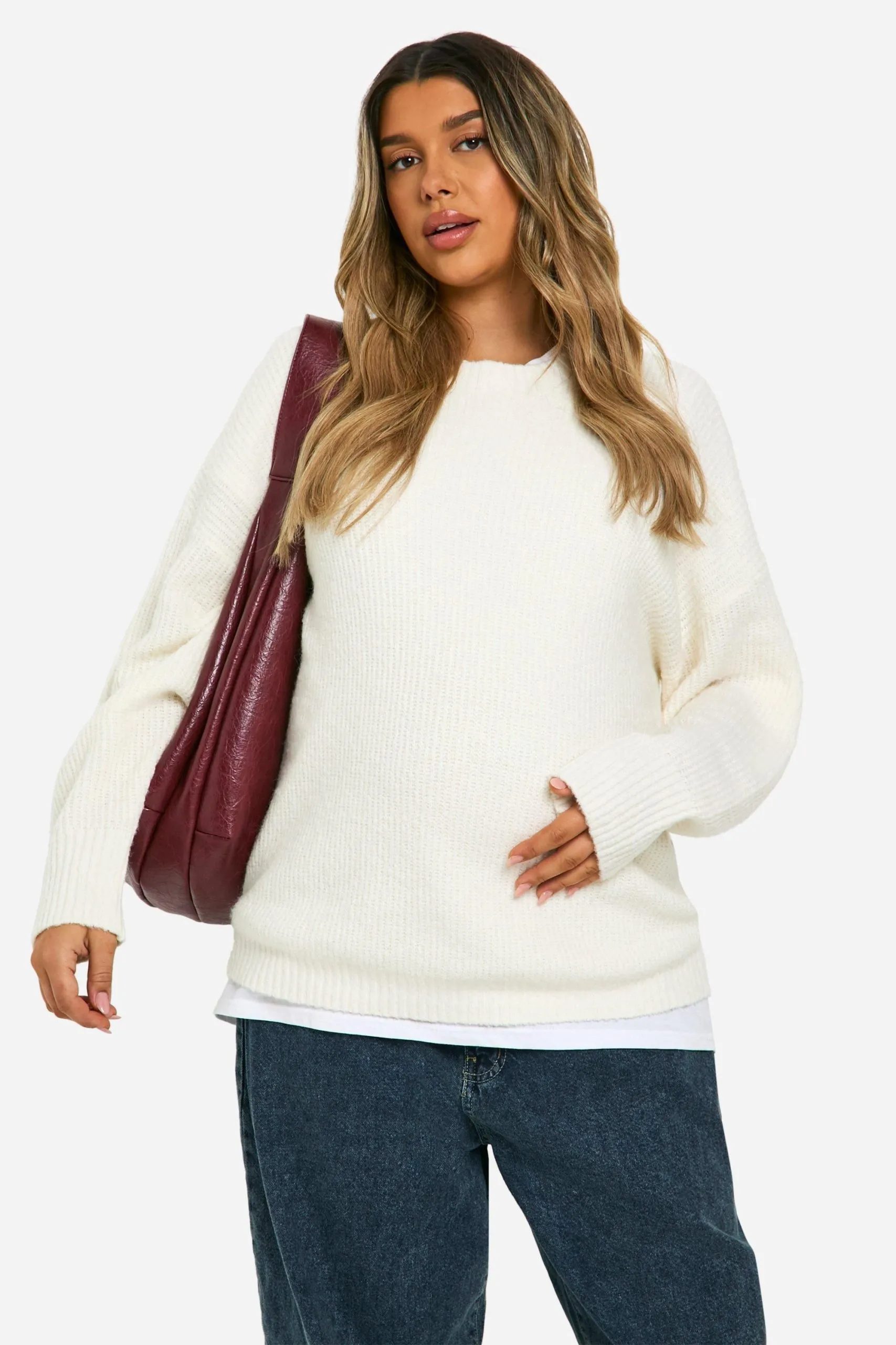 Maternity Soft Knit Oversized Jumper