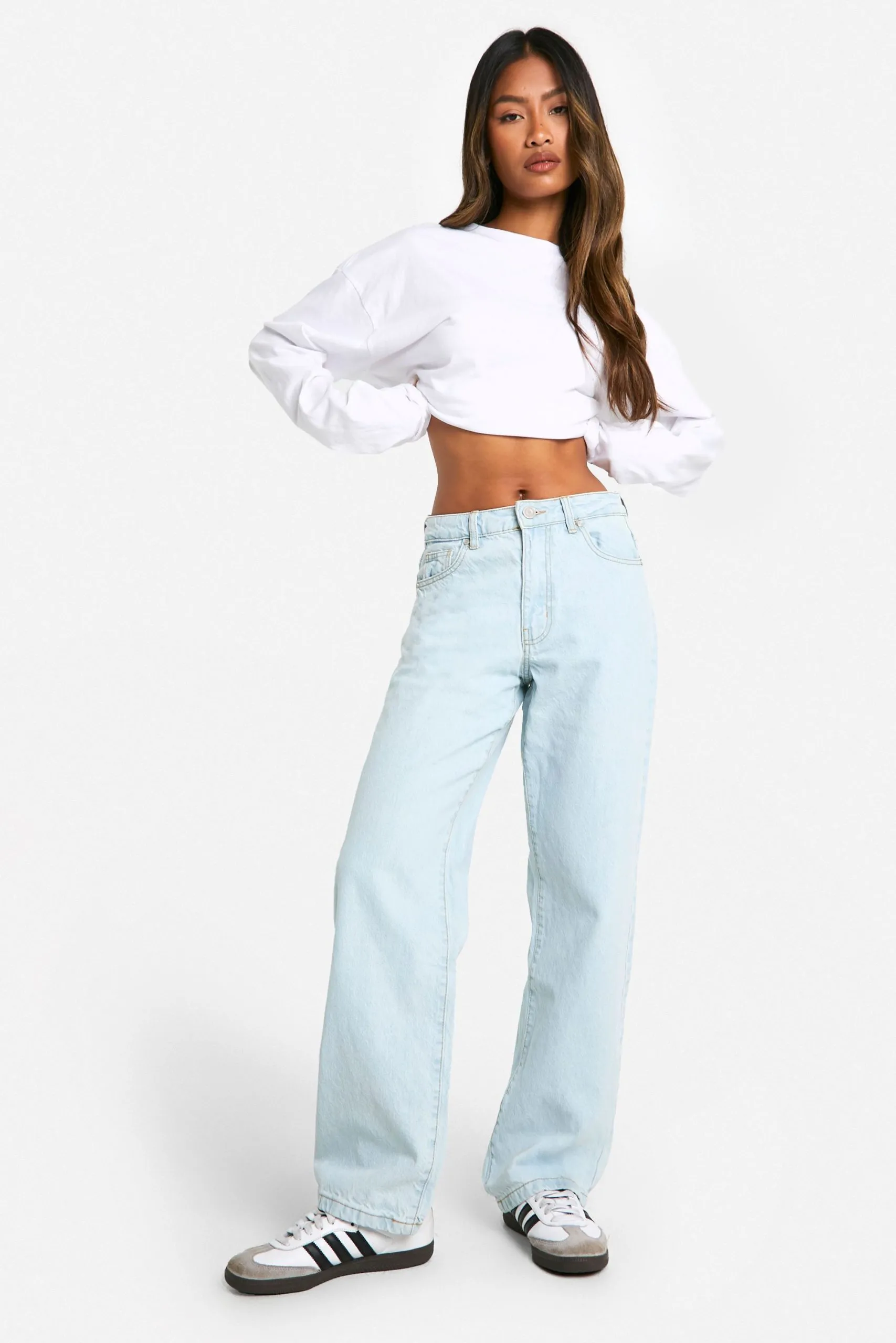 Boohoo Basics 32 Inch Leg High Waisted Boyfriend Jeans