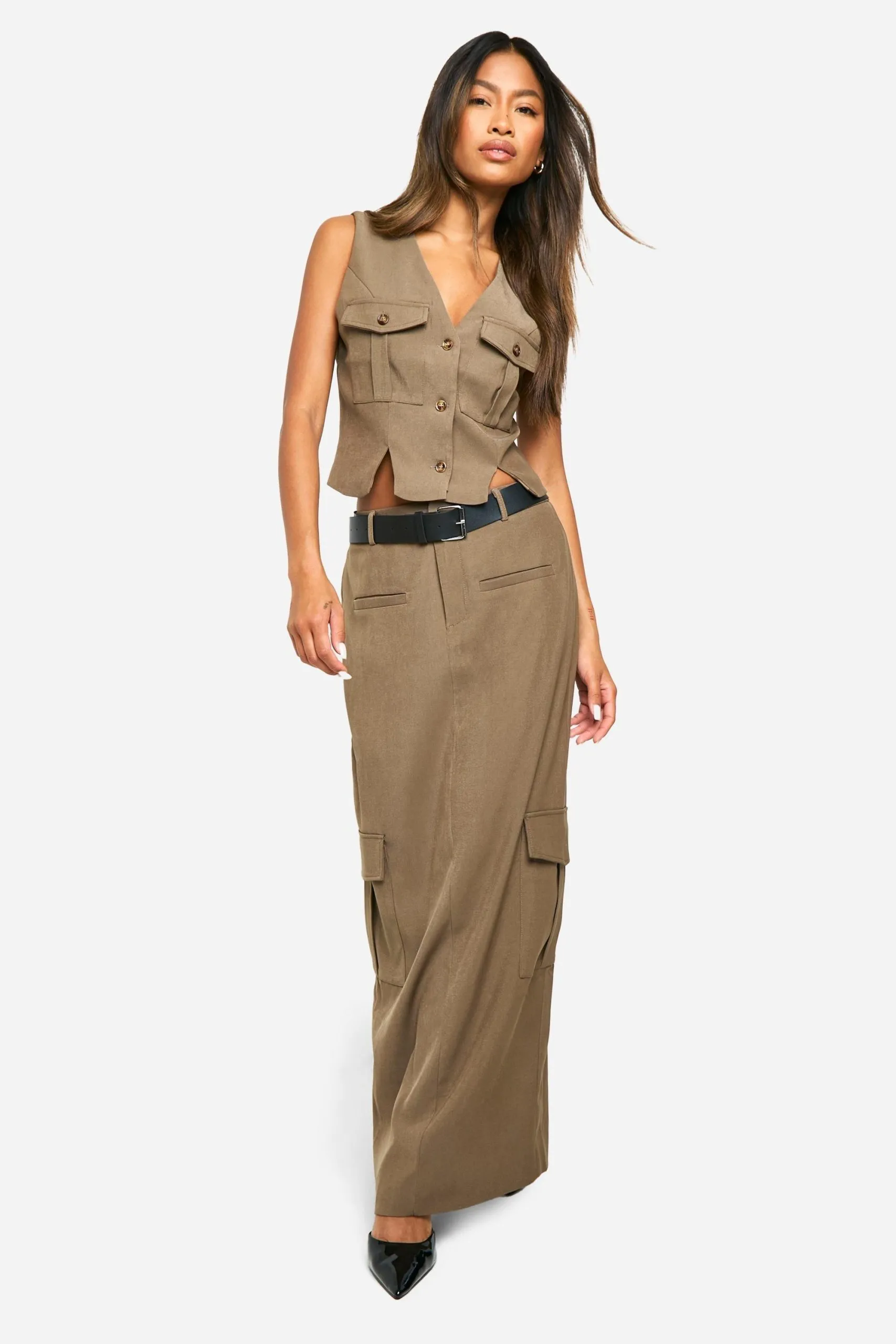 Detail Cargo Maxi Skirt
