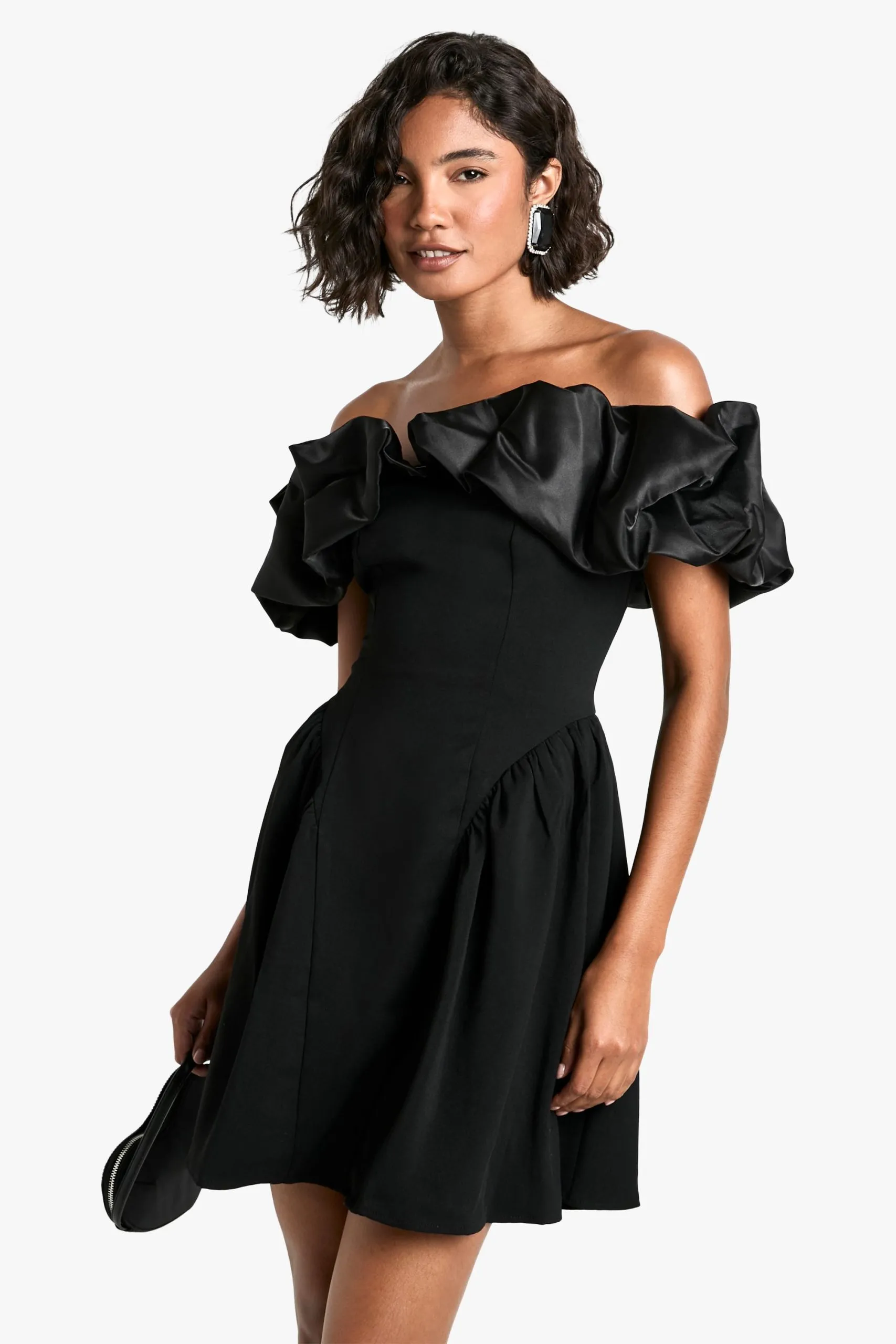 Tall Ruffle Dropped Waist Mini Dress