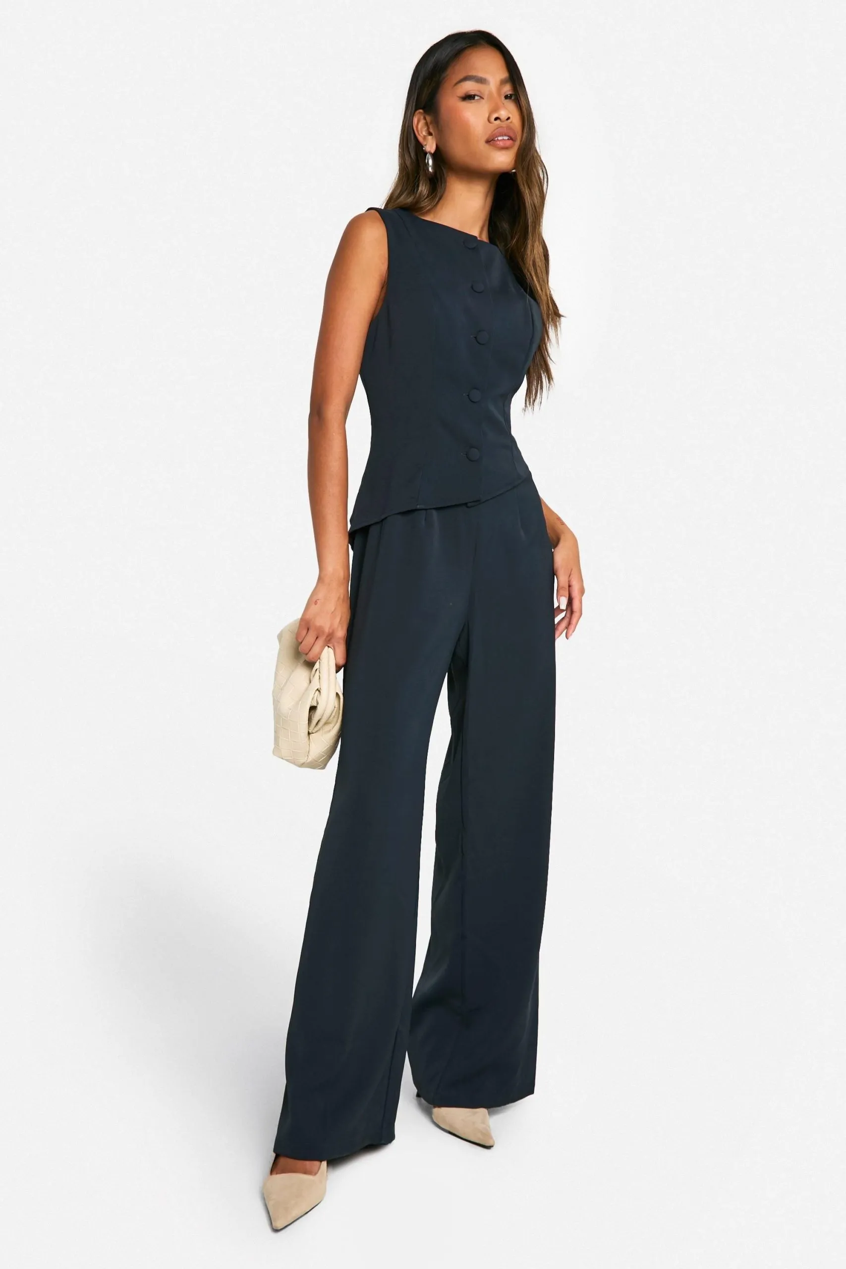 Waistcoat Wide Leg Jumpsuit