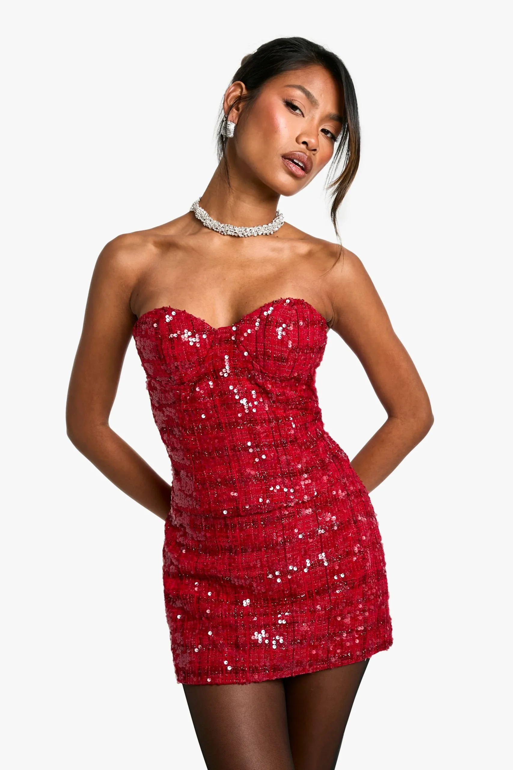 Premium Sequin Boucle Micro Mini Skirt