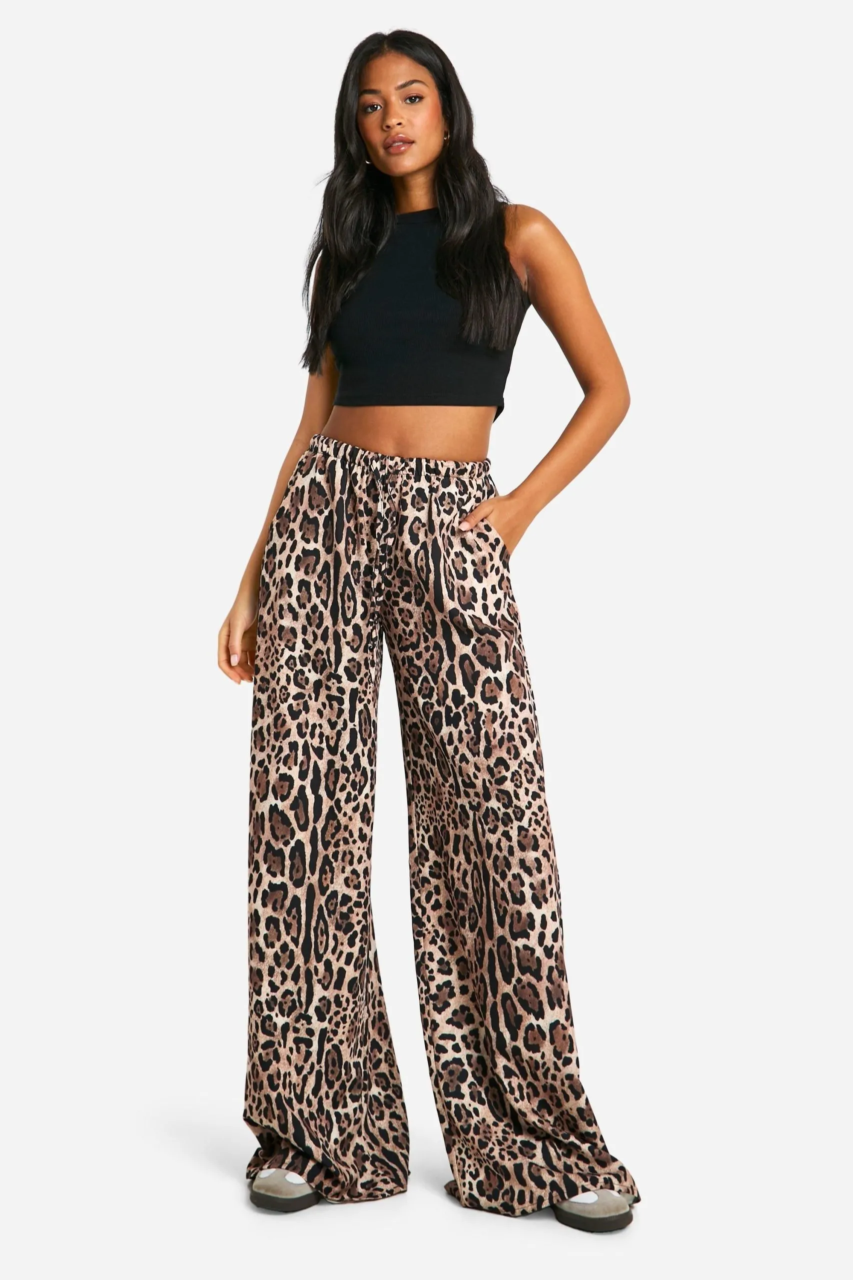 Tall Animal Print Wide Leg Trouser