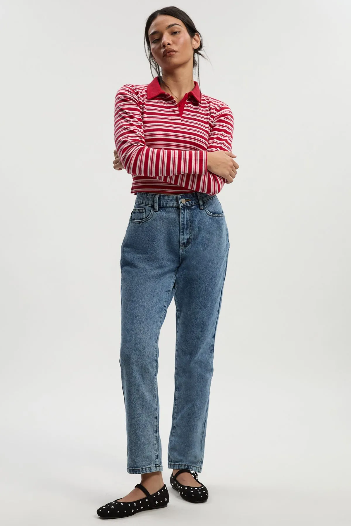 Basic High Waist Mom Jean