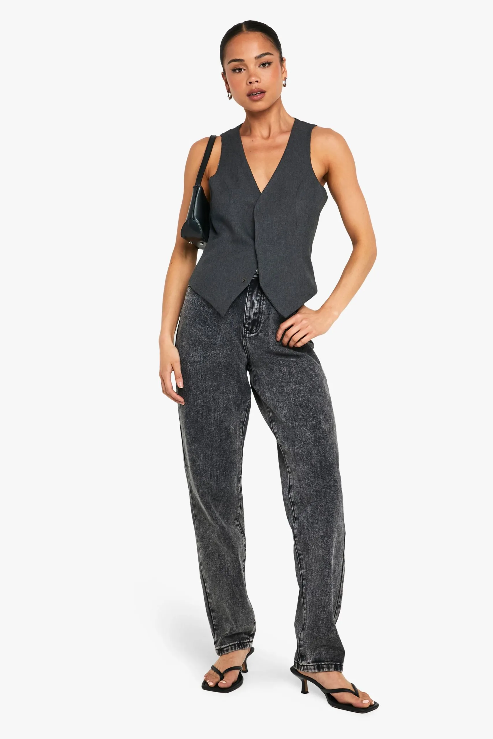 Boohoo Basics High Waisted Straight Leg Jeans