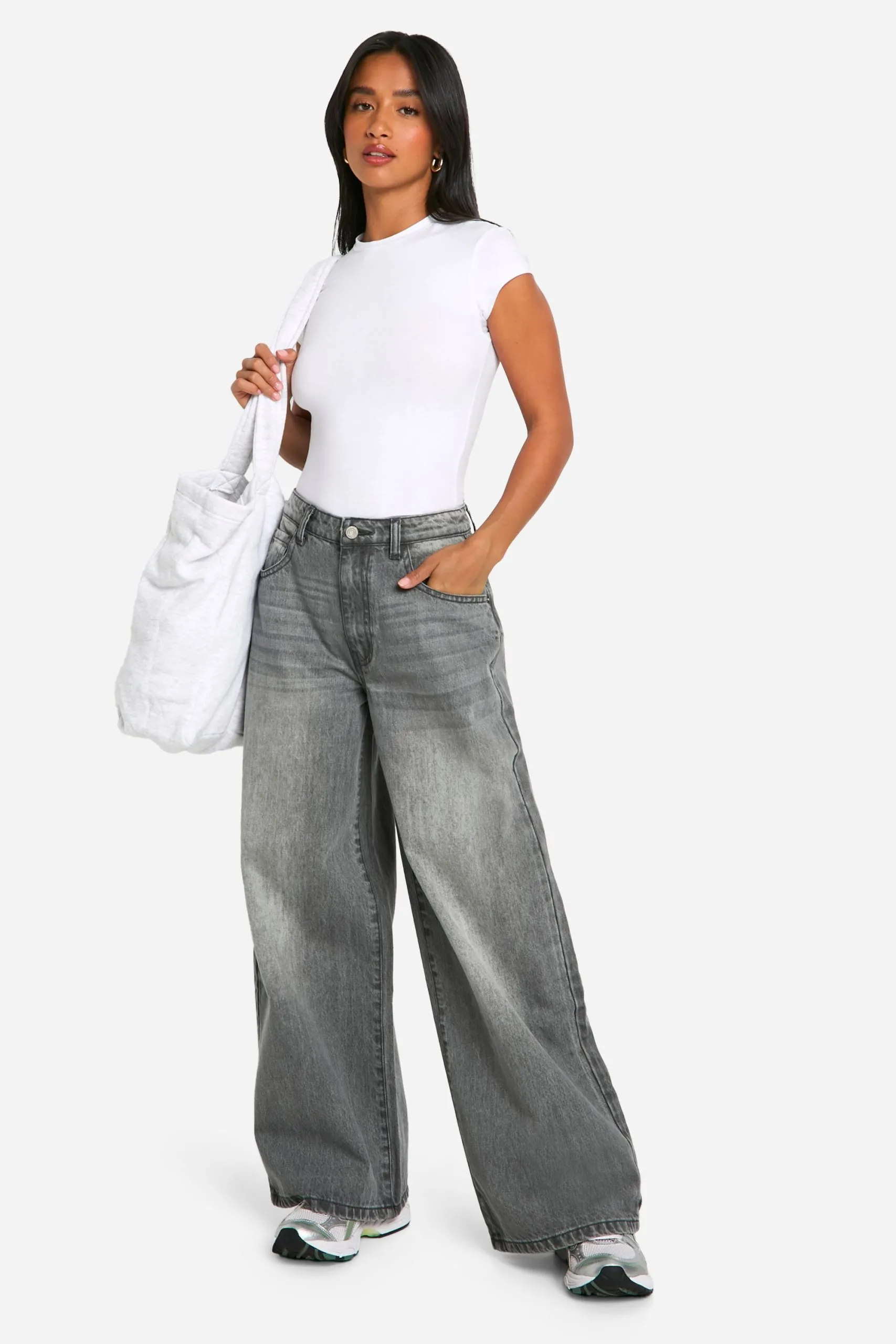 The Petite Mid Rise Wide Leg Jean