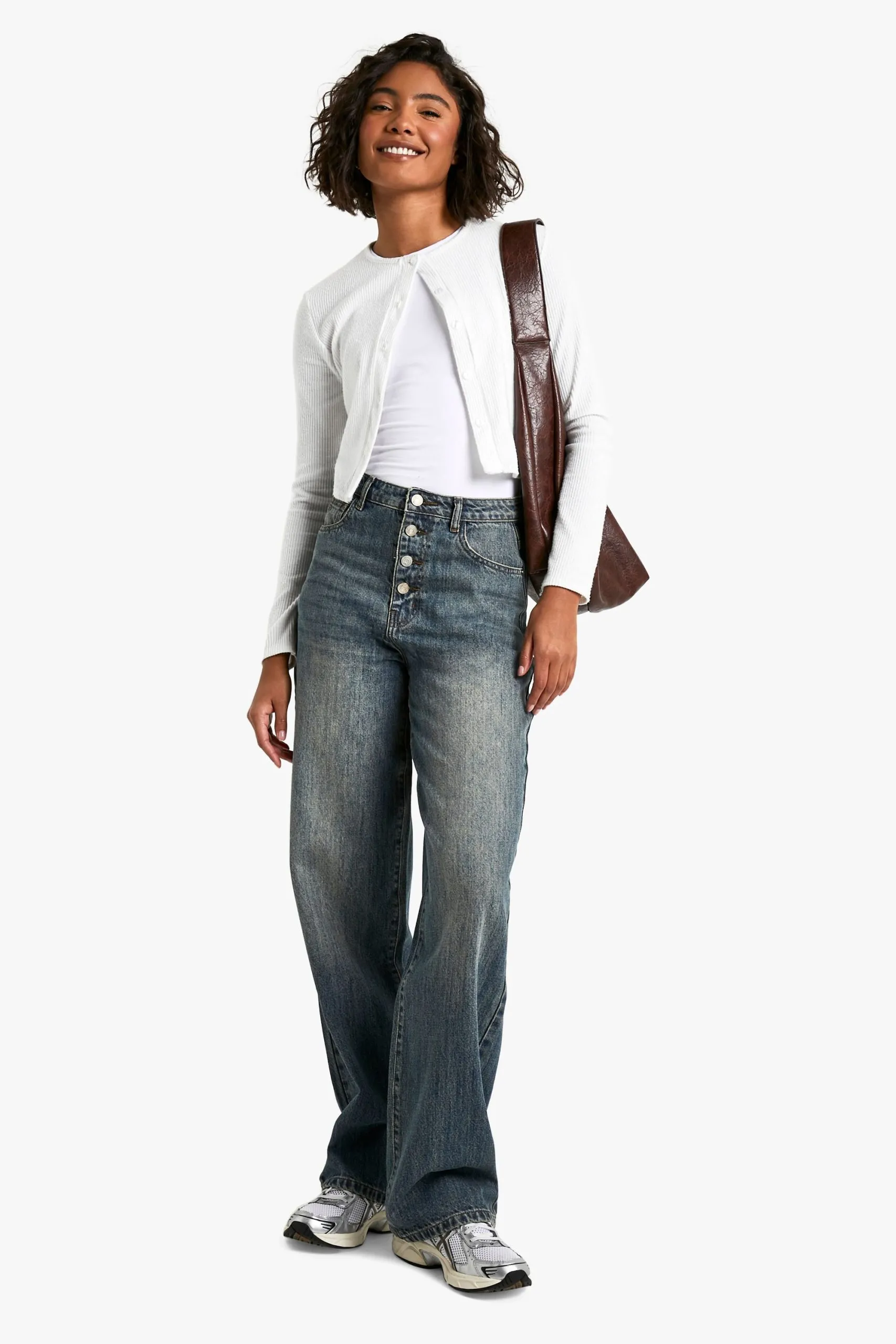 Tall Button Detail Slouchy Fit Jean