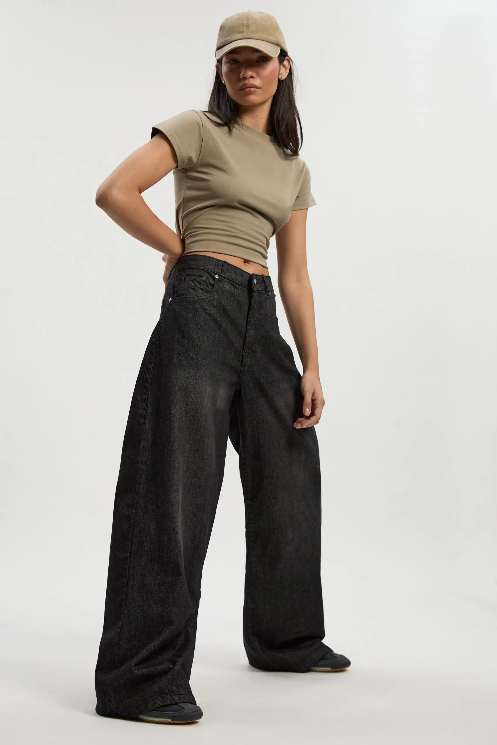 Basic High Waist Super Wide Leg Jean