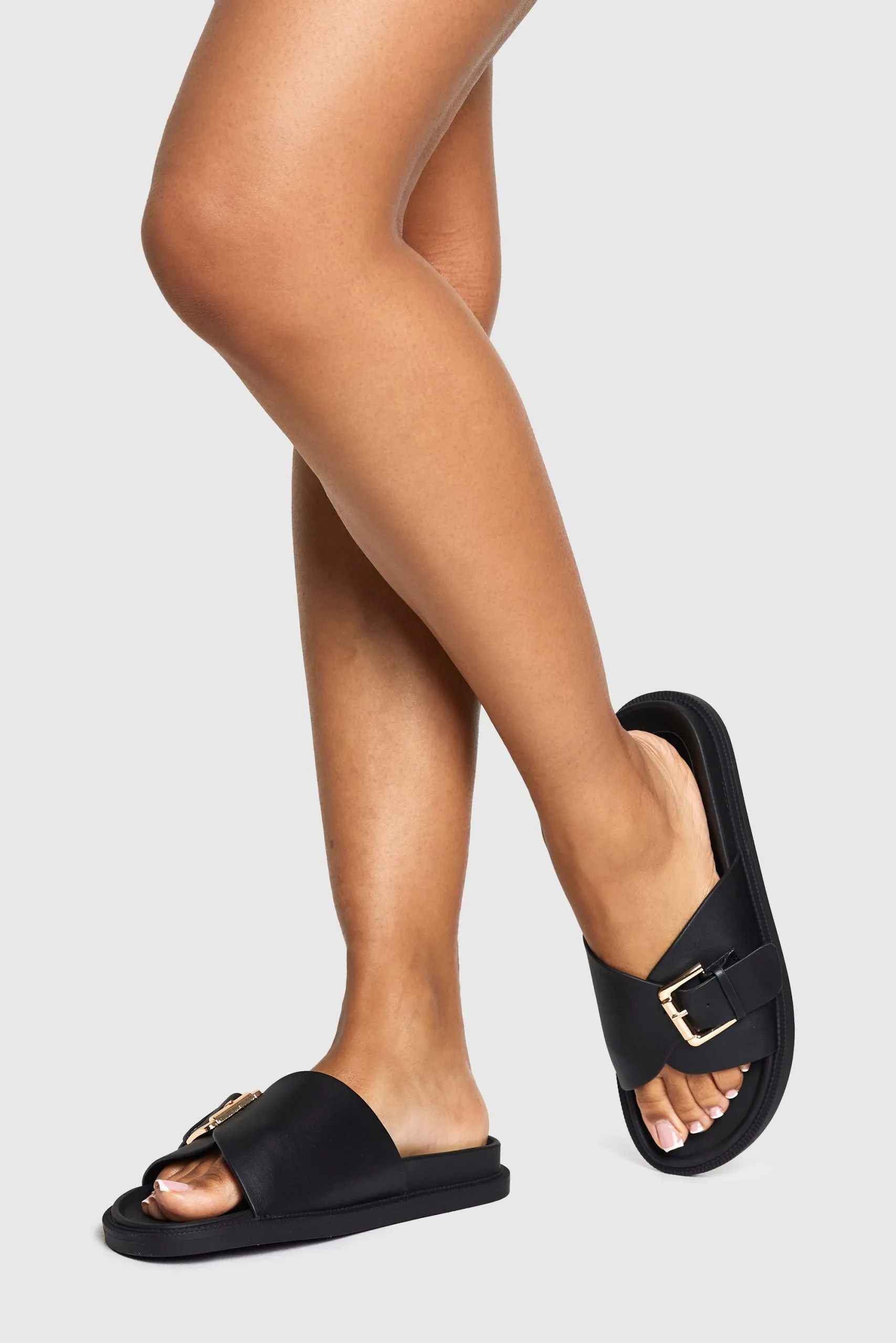 Wide Fit Buckle Strap Sandal