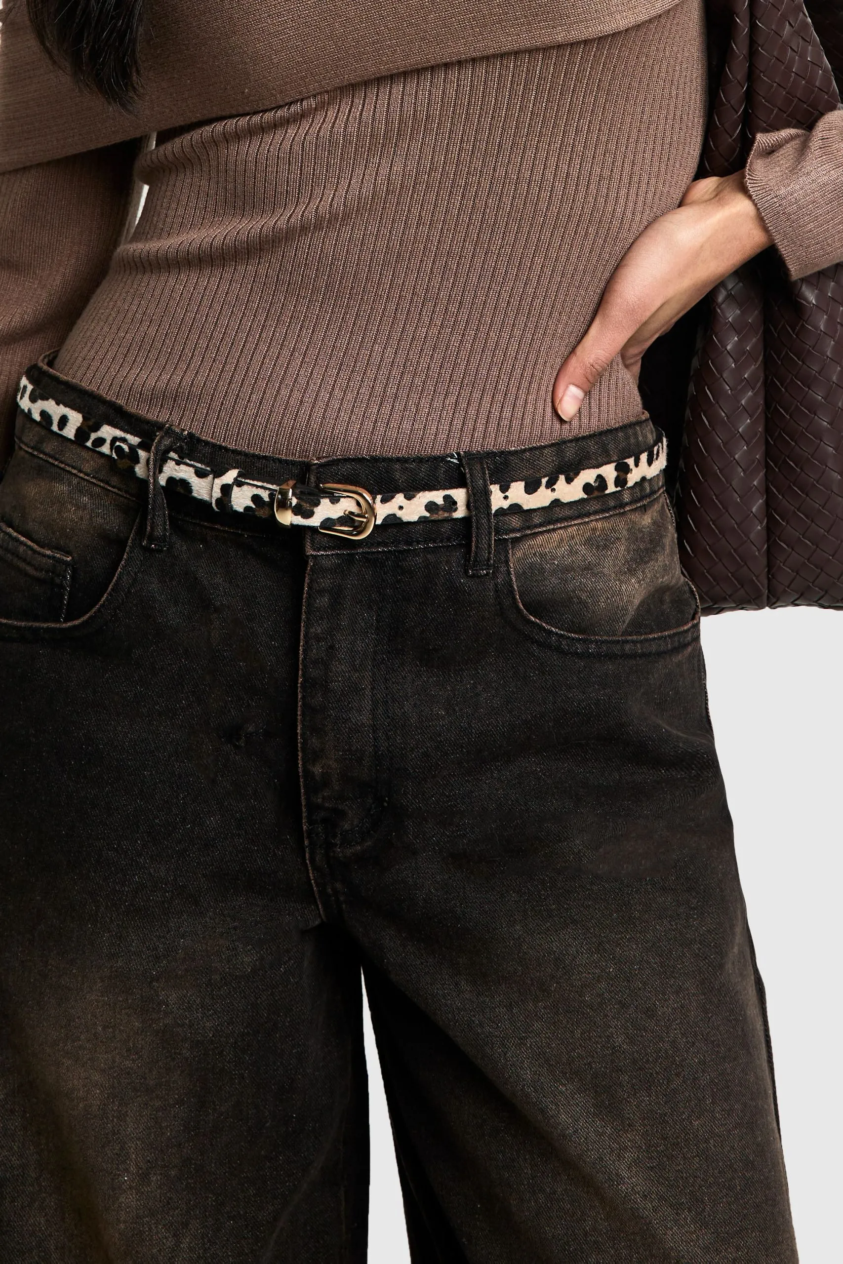 2 Pack Leopard And Suedette Belt