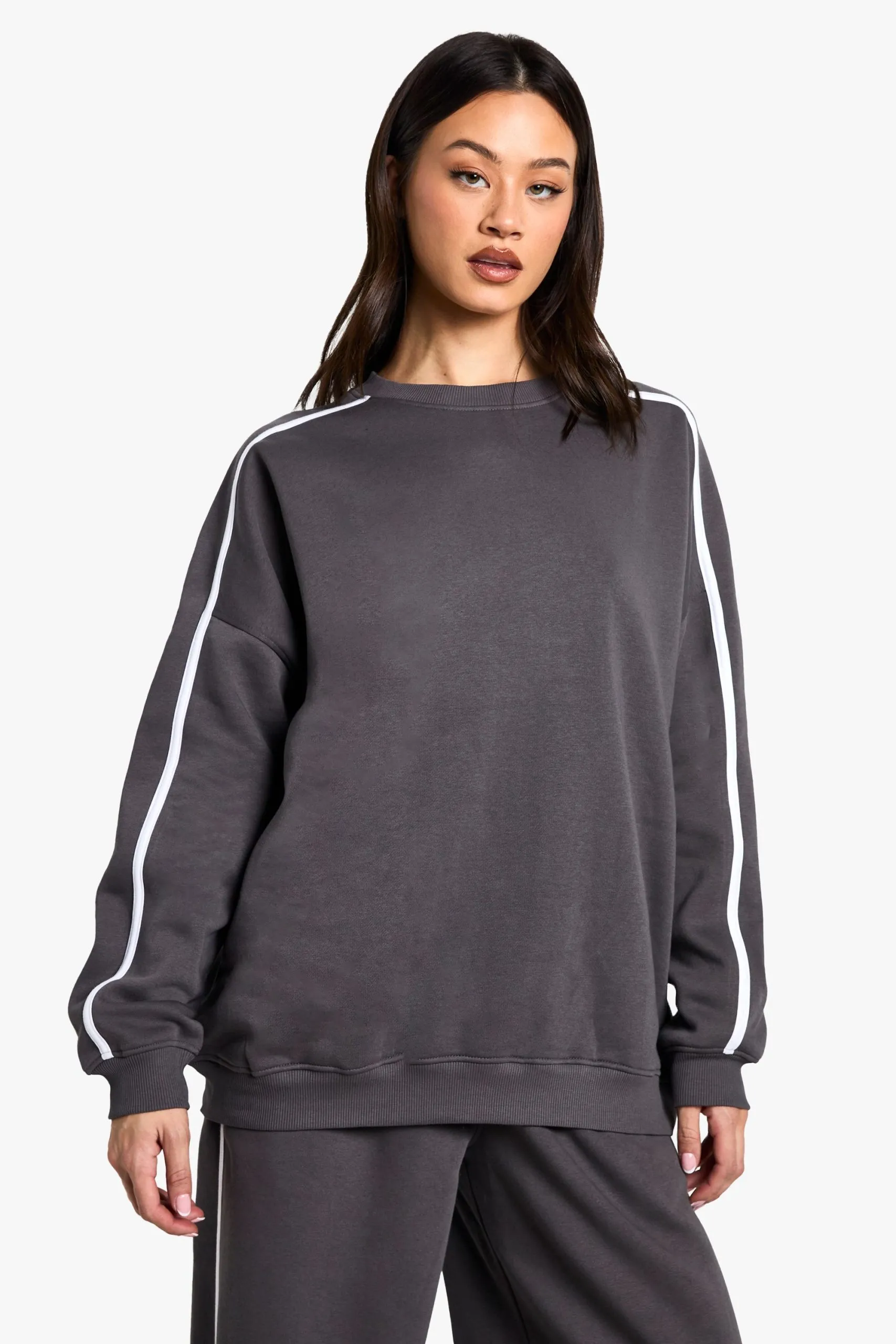 Tall Side Stripe Oversized Sweatshirt