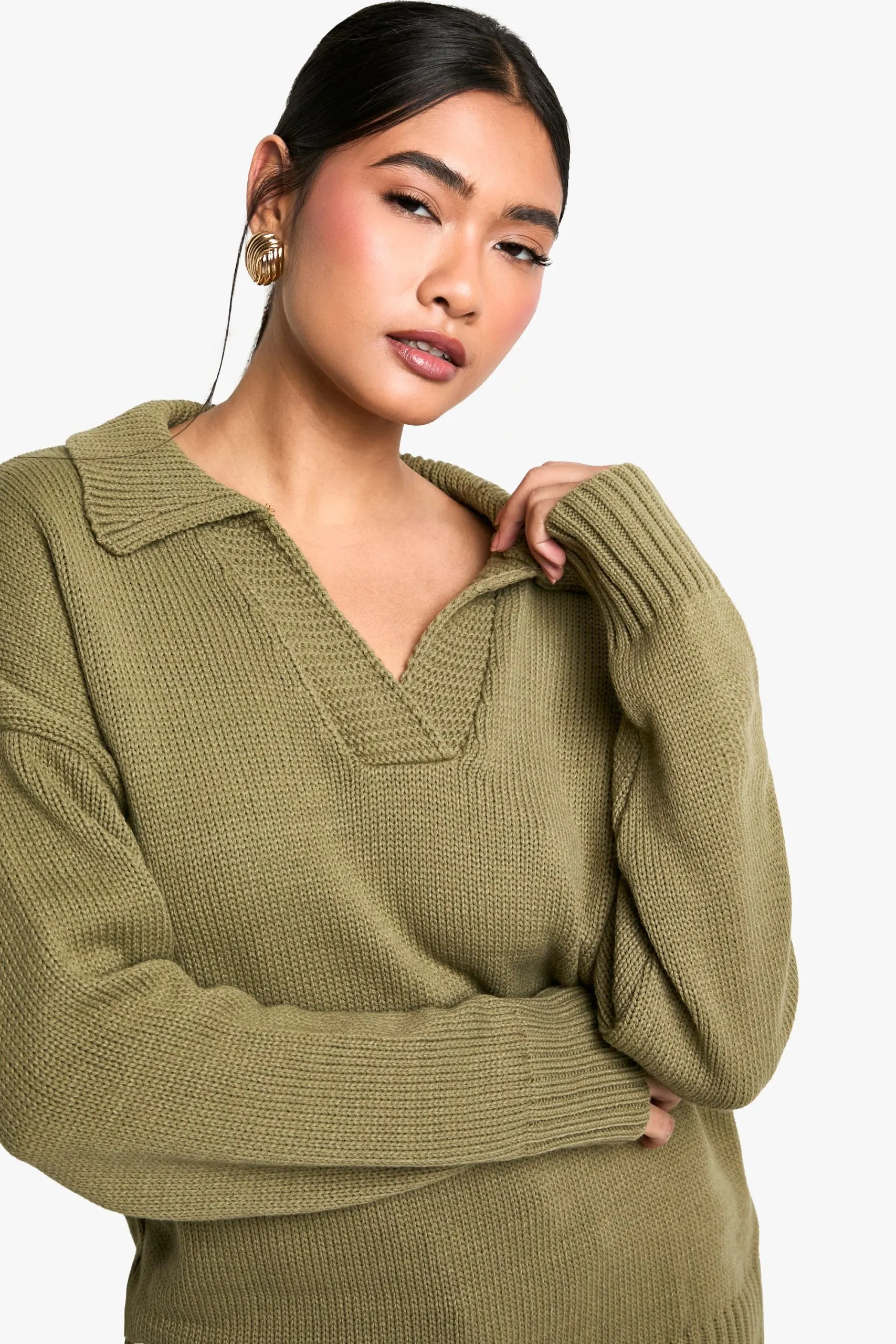 Knitted Collar Detail Jumper