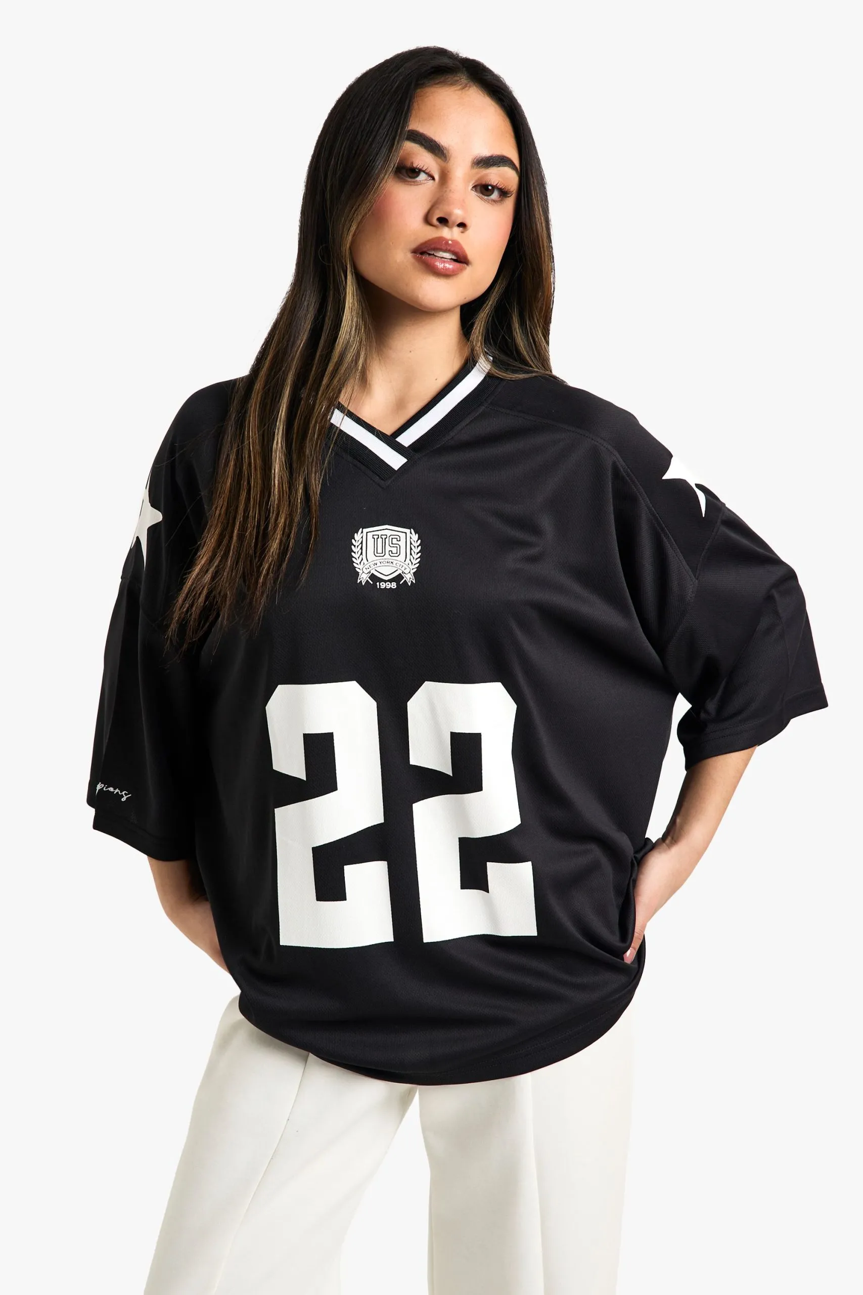 Varsity Slogan V Neck Football Jersey