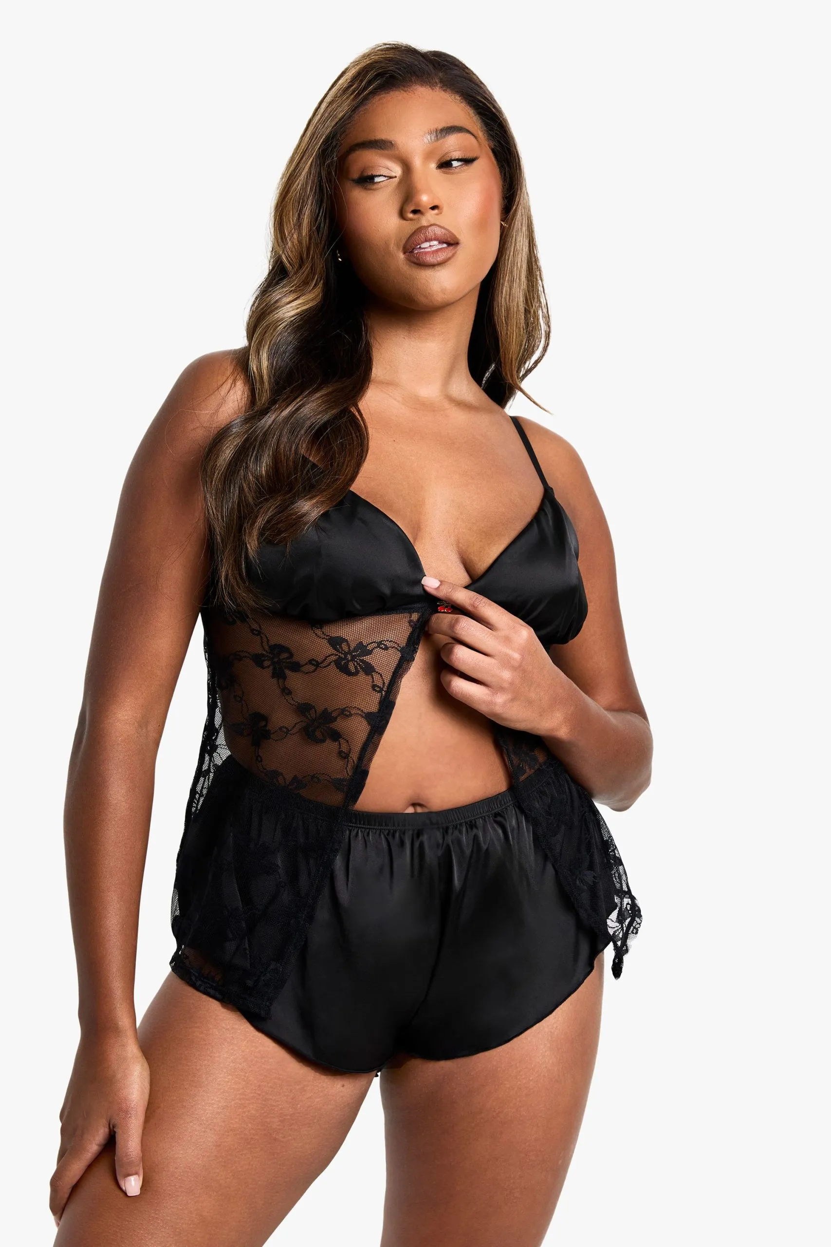 Plus Satin Flippy Shorts