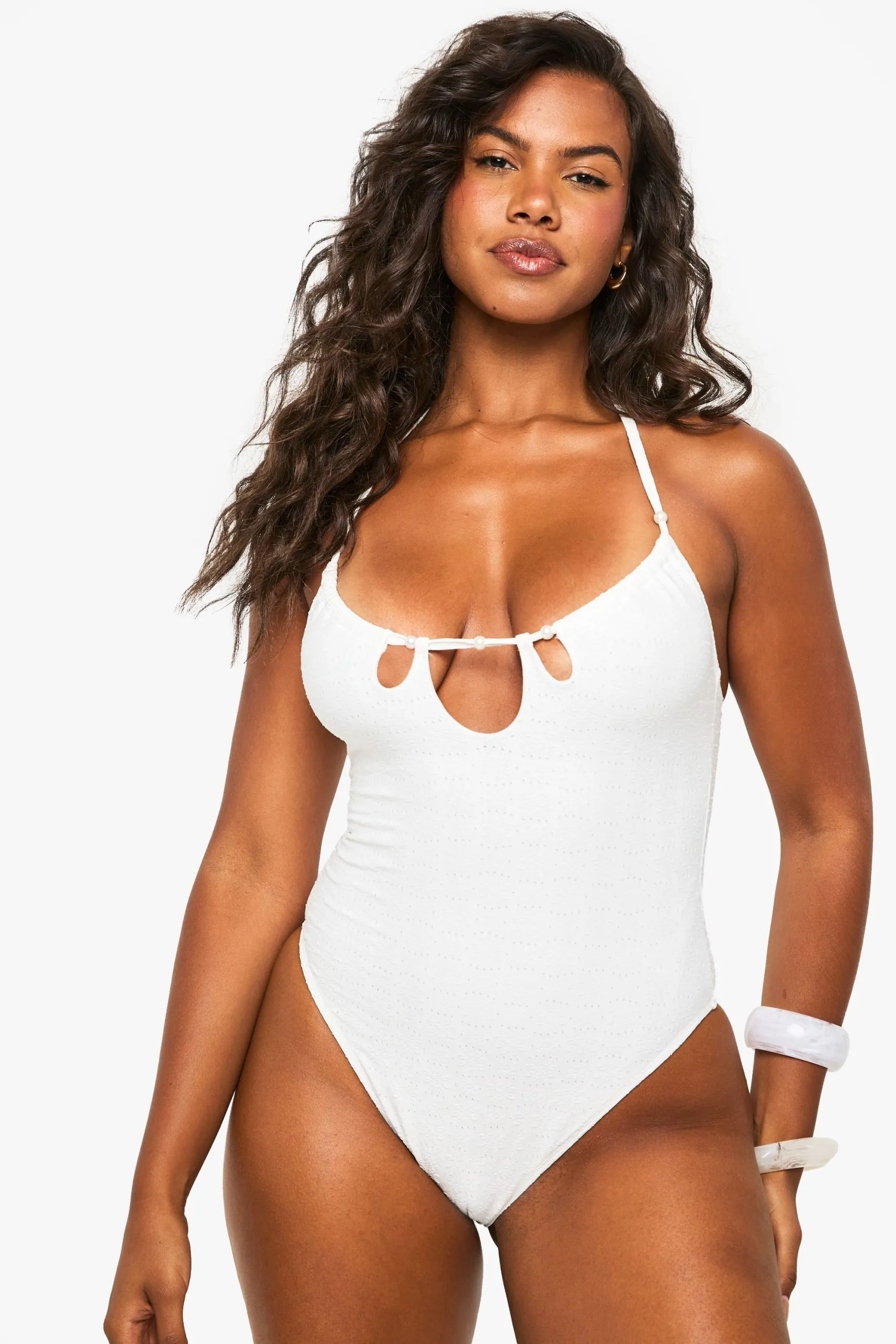Premium Bridal Broderie Cut Out Swimsuit