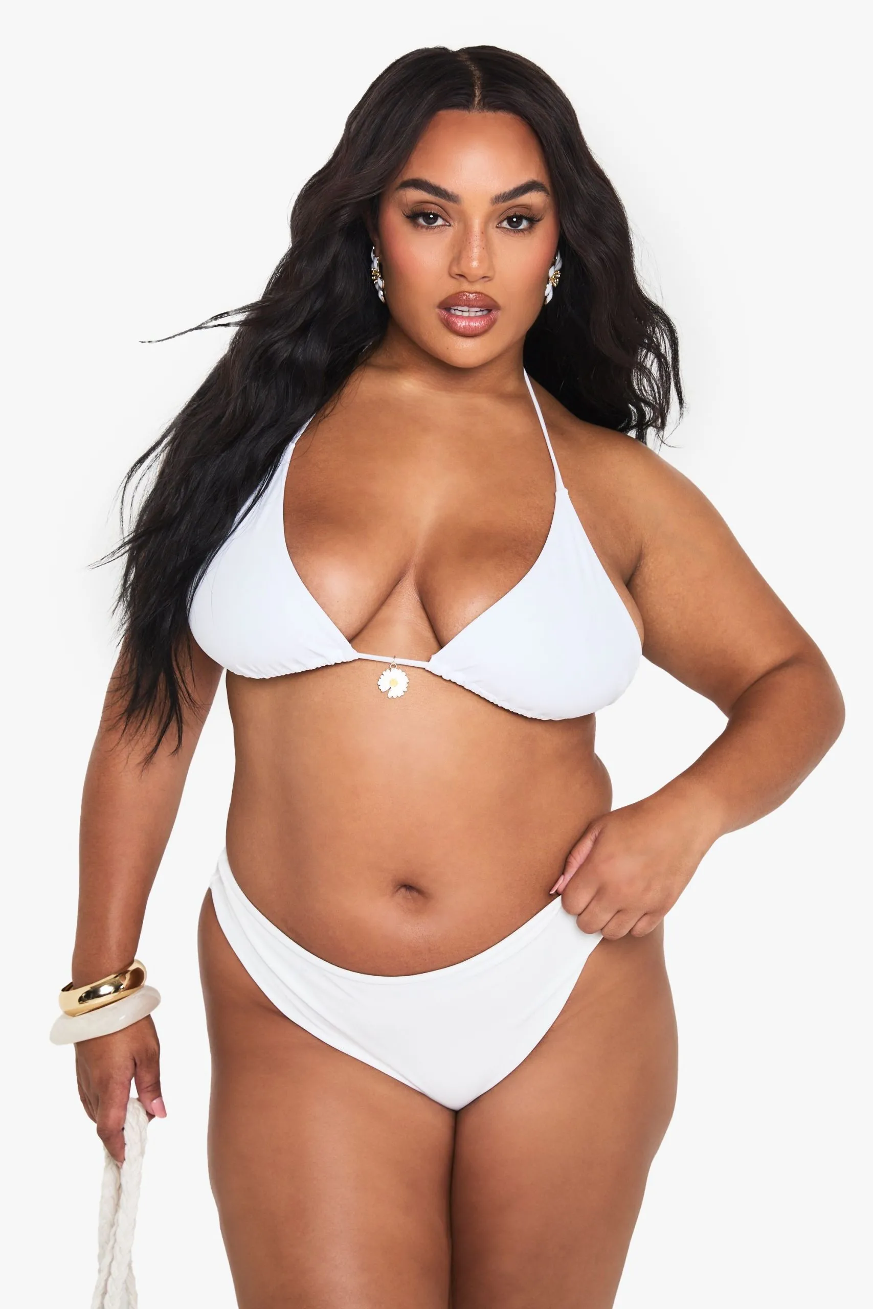 Plus Daisy Trim Bikini Set