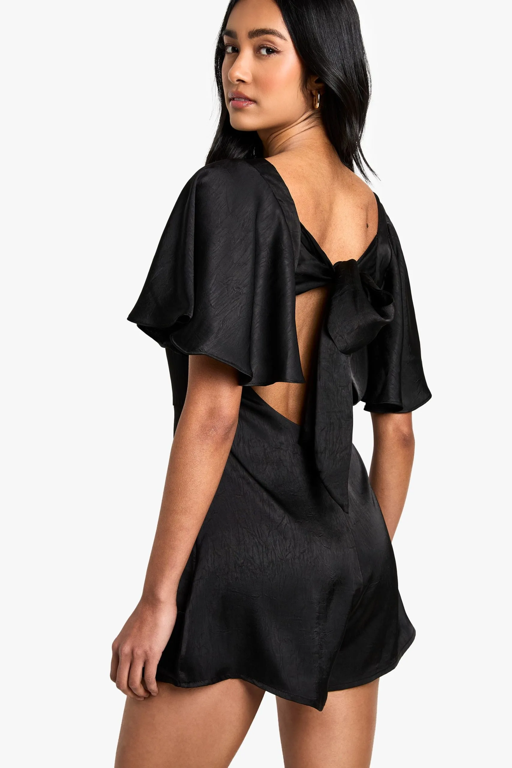 Tie Back Angel Sleeve Playsuit
