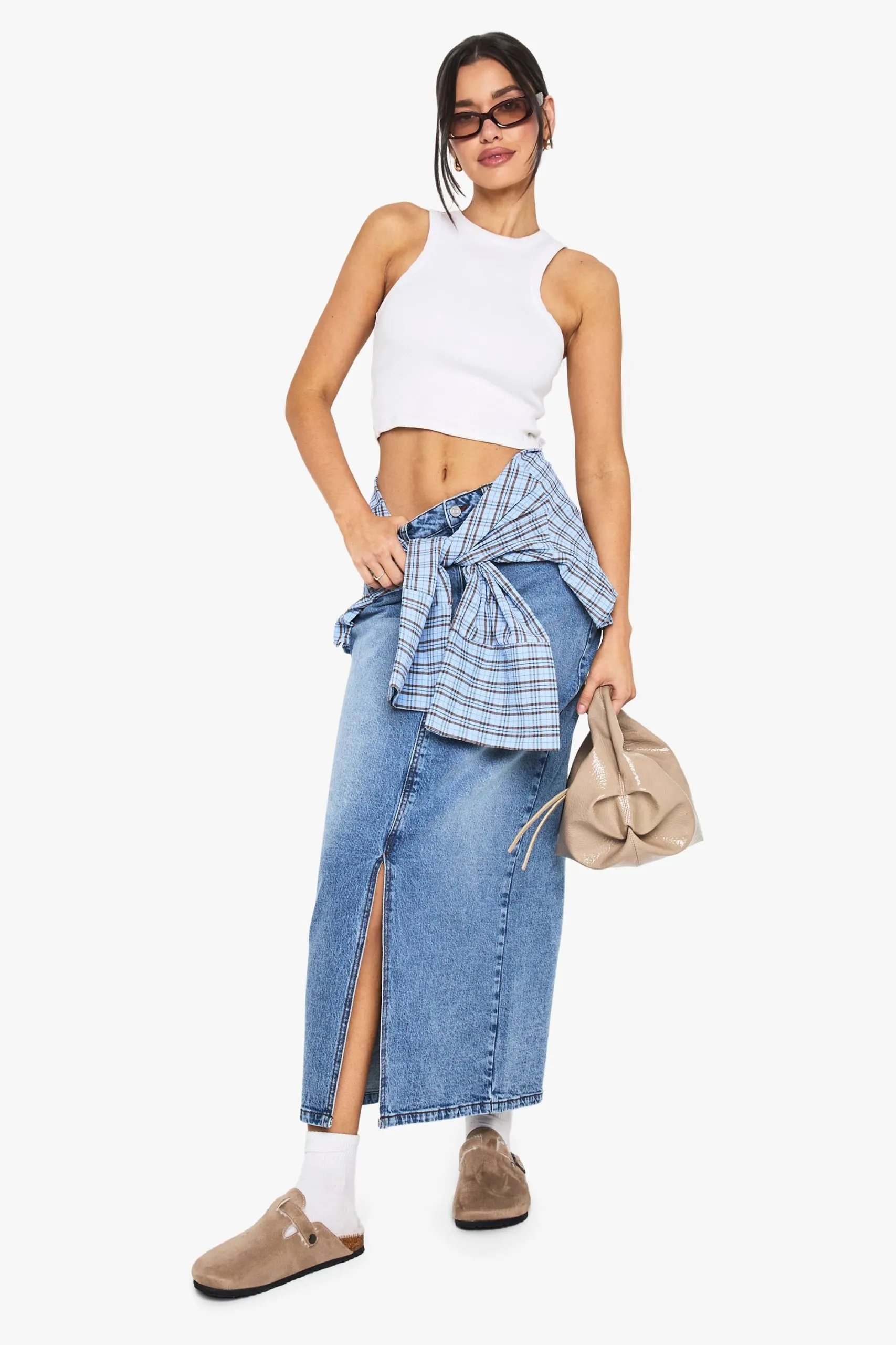 Tall Denim Midaxi Skirt