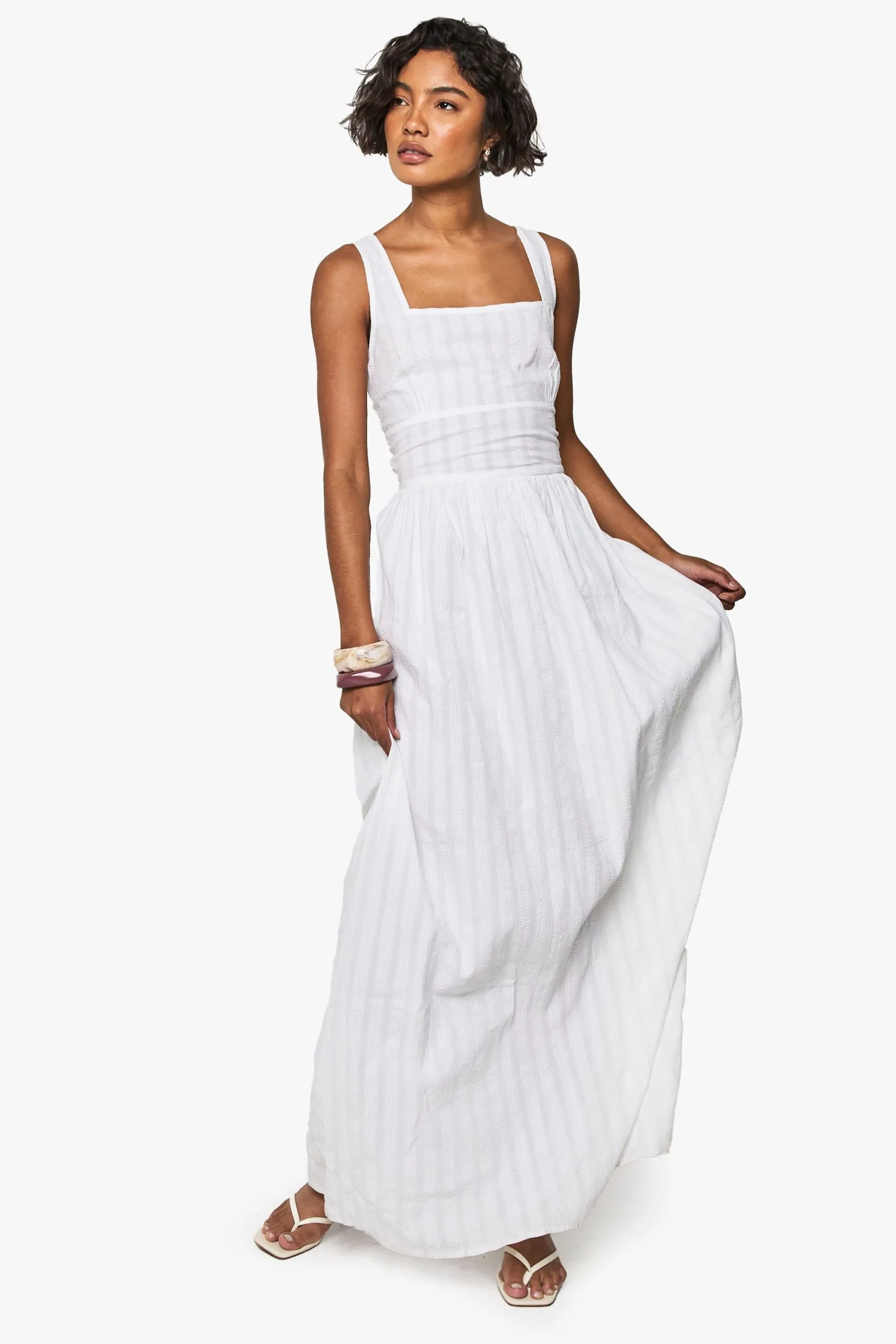 Tall Stripe Seersucker Maxi Dress