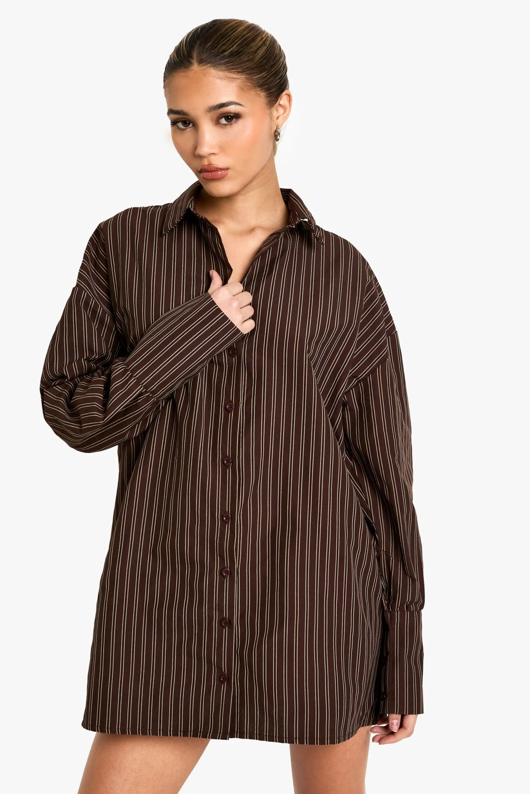 Oversized Stripe Shirt Dress
