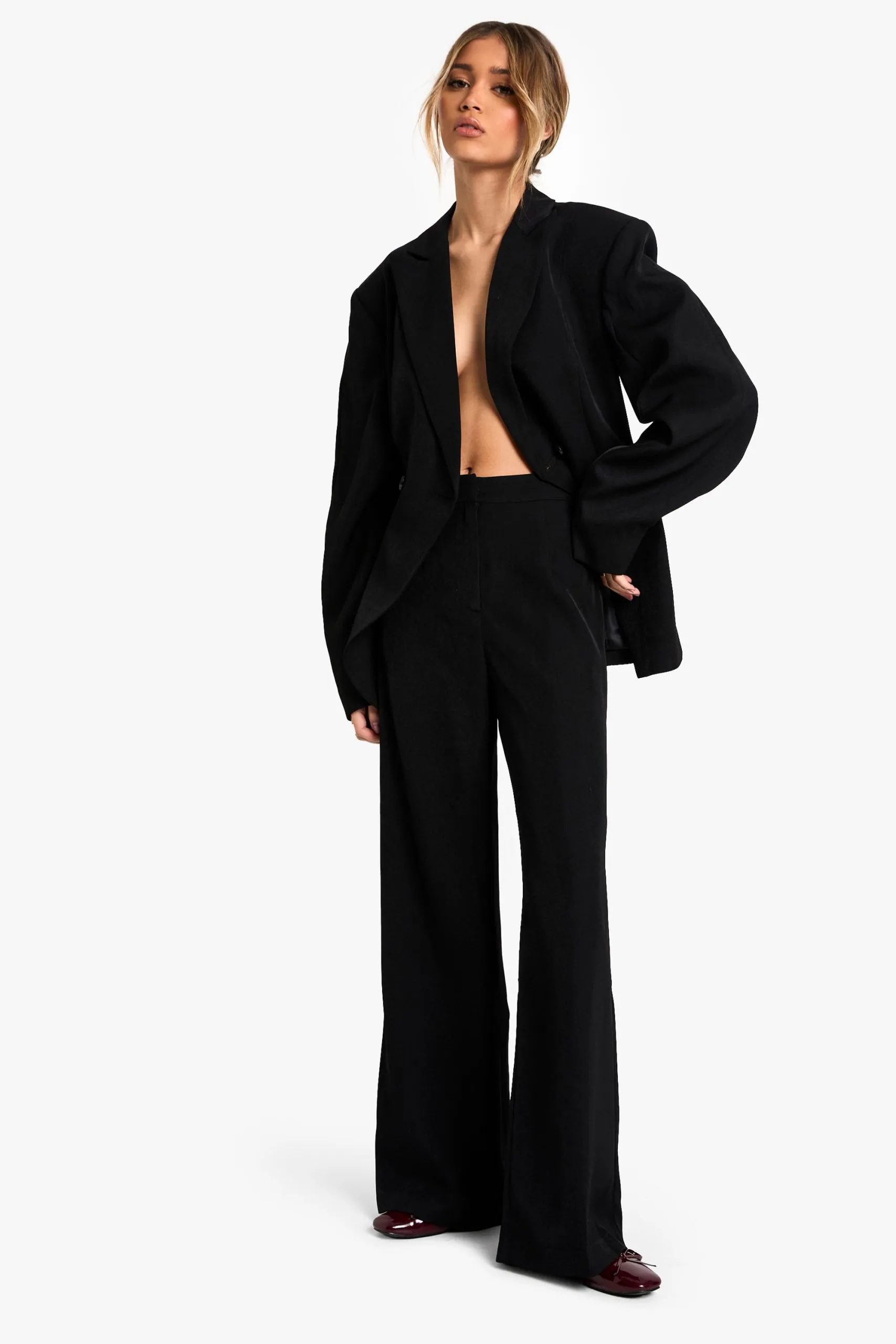 Woven Tailored Slim Straight Leg Trousers