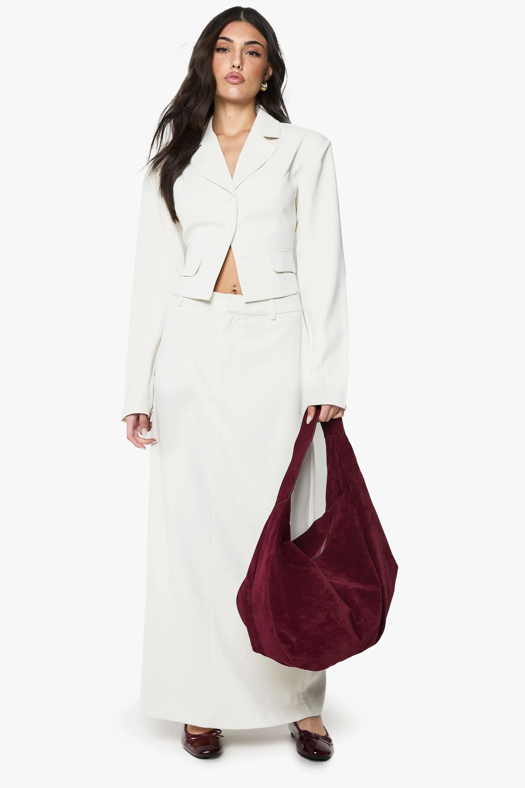 Woven Tailored Maxi Skirt